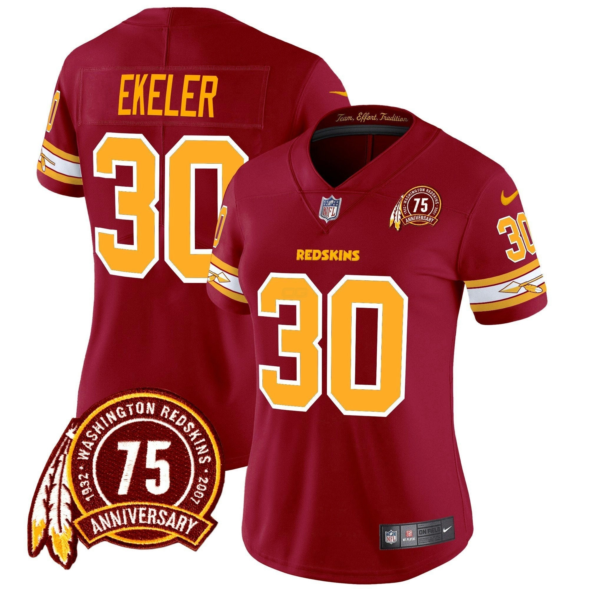 Camisa NFL Women’s Washington Redskins 75th Patch Vapor Limited Jersey
