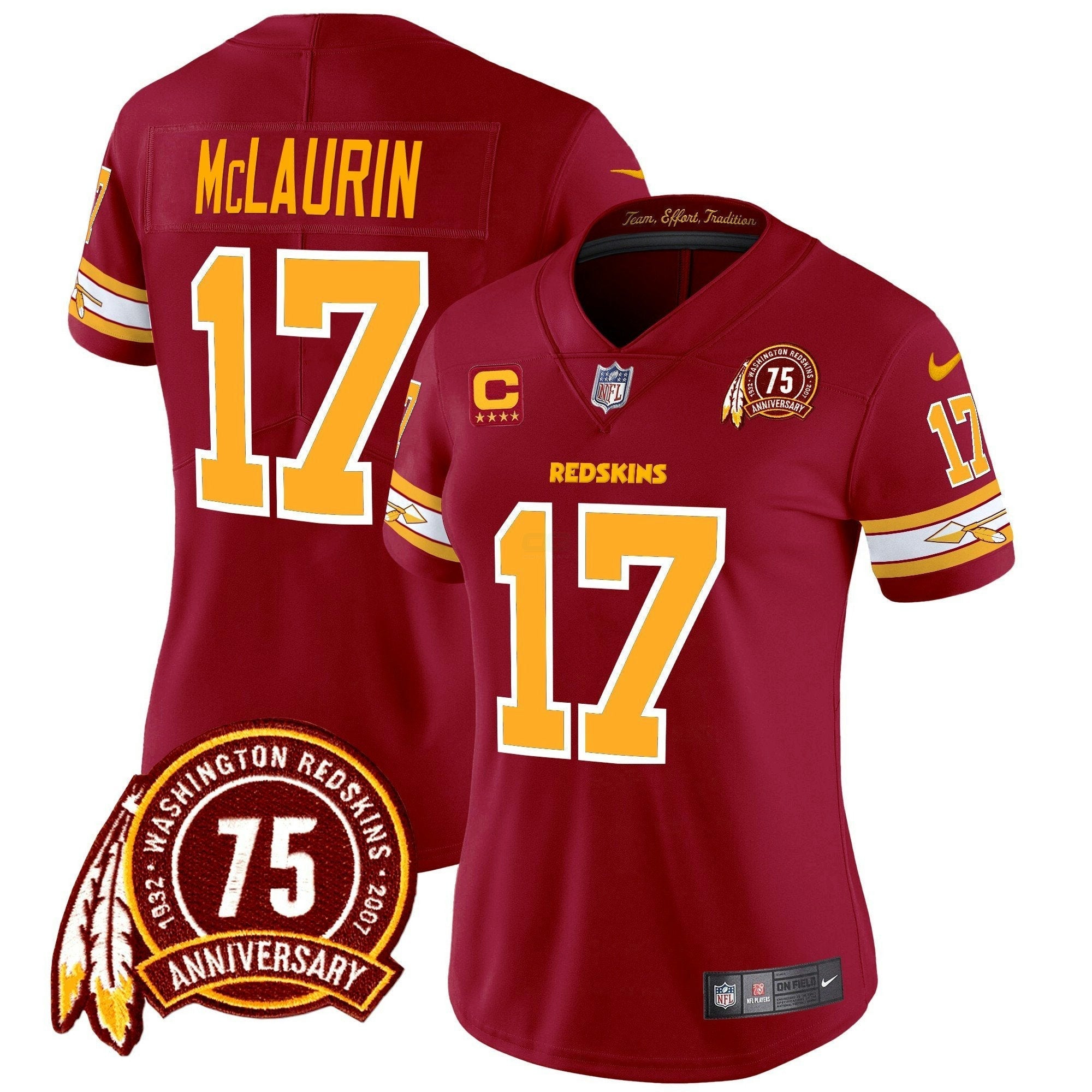 Camisa NFL Women’s Washington Redskins 75th Patch Vapor Limited Jersey