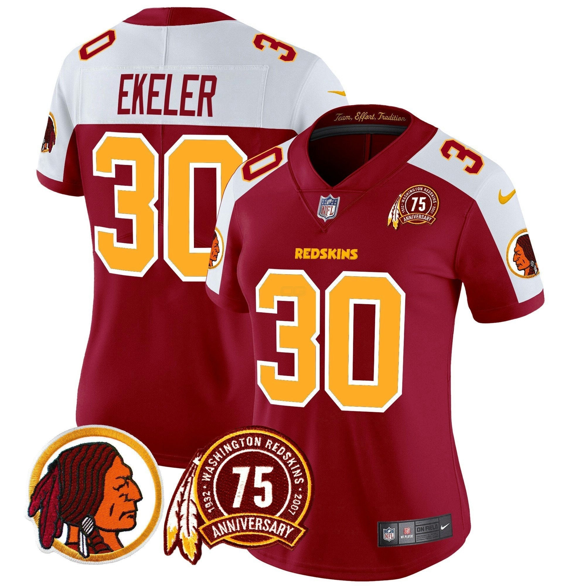 Camisa NFL Women’s Washington Redskins 75th Patch Vapor Limited Jersey