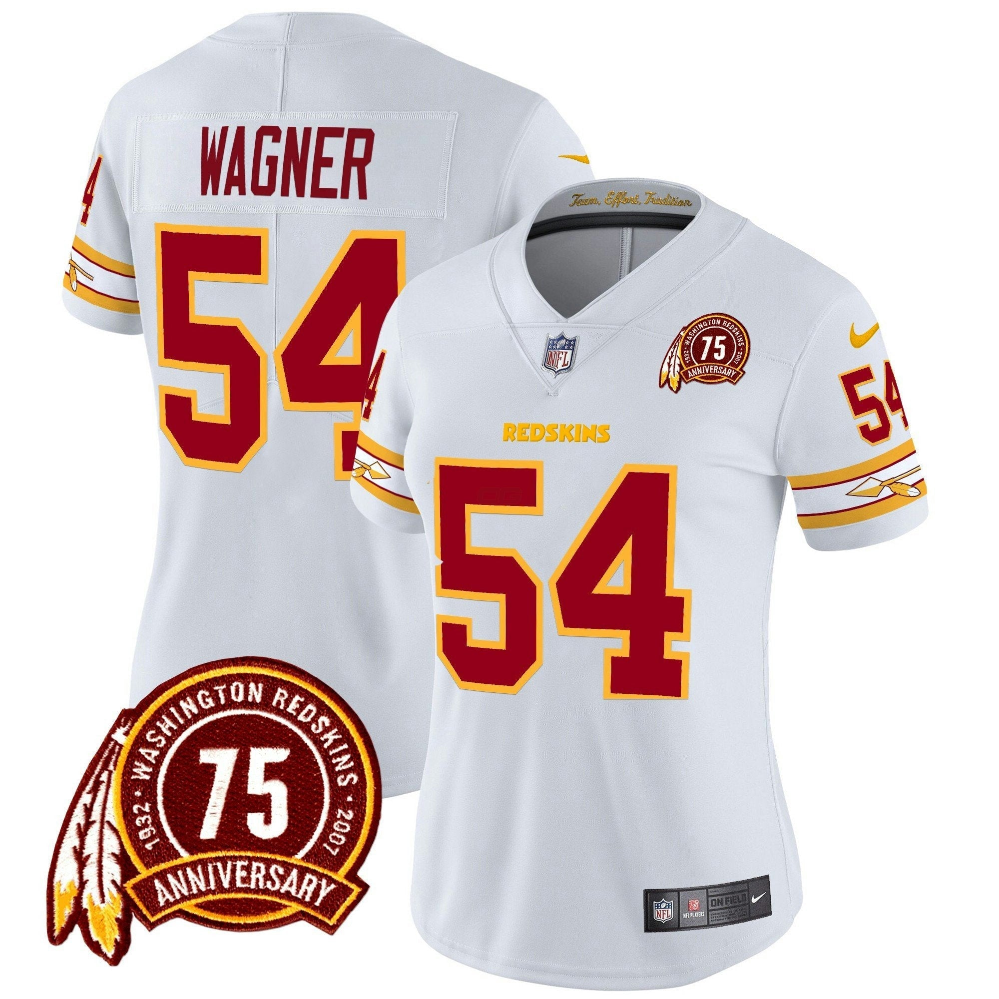 Camisa NFL Women’s Washington Redskins 75th Patch Vapor Limited Jersey
