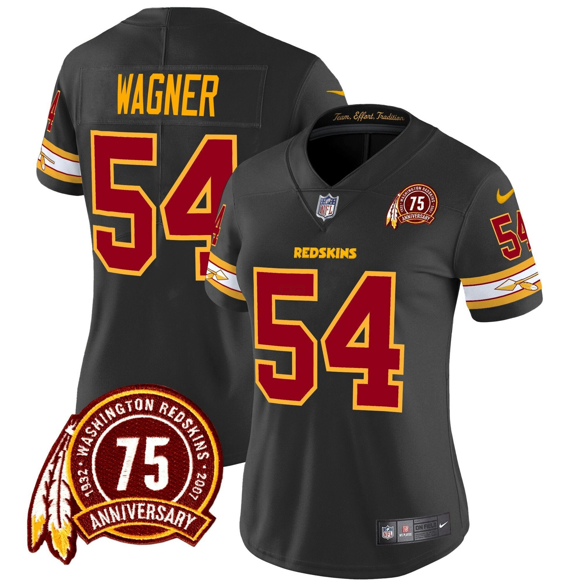 Camisa NFL Women’s Washington Redskins 75th Patch Vapor Limited Jersey