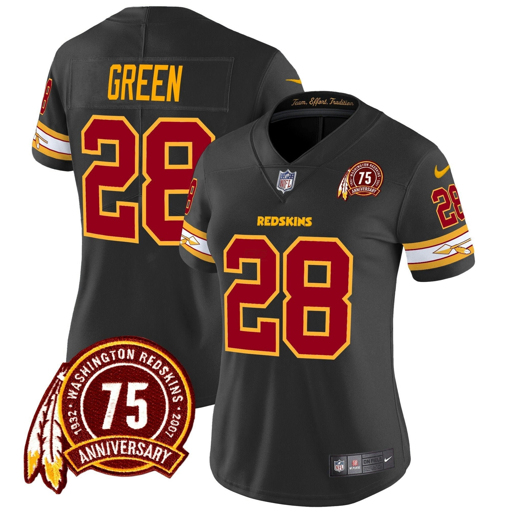Camisa NFL Women’s Washington Redskins 75th Patch Vapor Limited Jersey