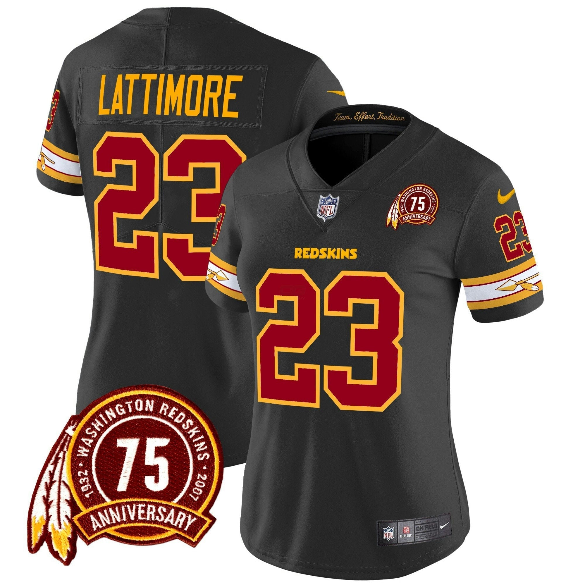 Camisa NFL Women’s Washington Redskins 75th Patch Vapor Limited Jersey