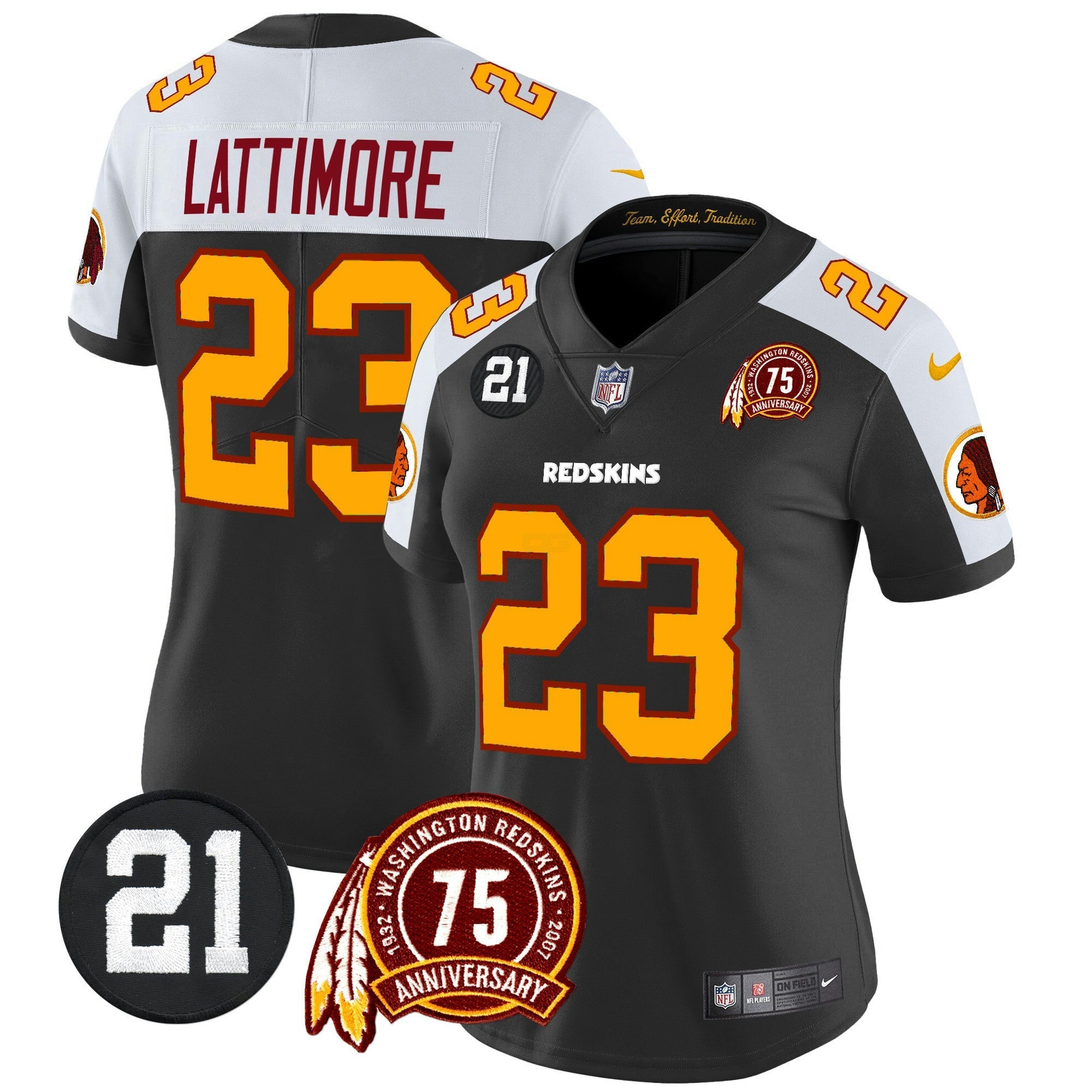 Camisa NFL Women’s Washington Redskins 75th & Sean Taylor Patch Vapor Limited Jersey