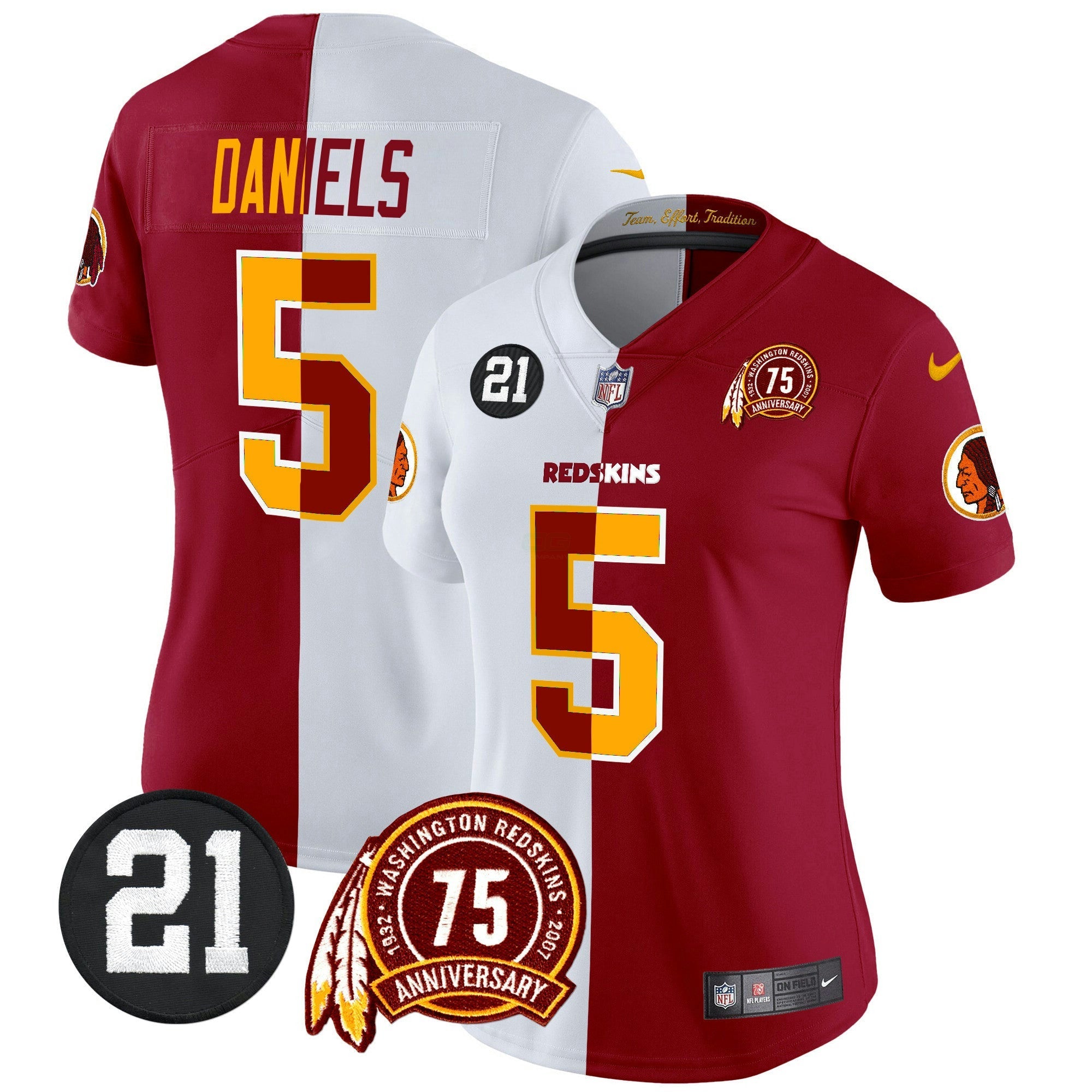Camisa NFL Women’s Washington Redskins 75th & Sean Taylor Patch Vapor Limited Jersey