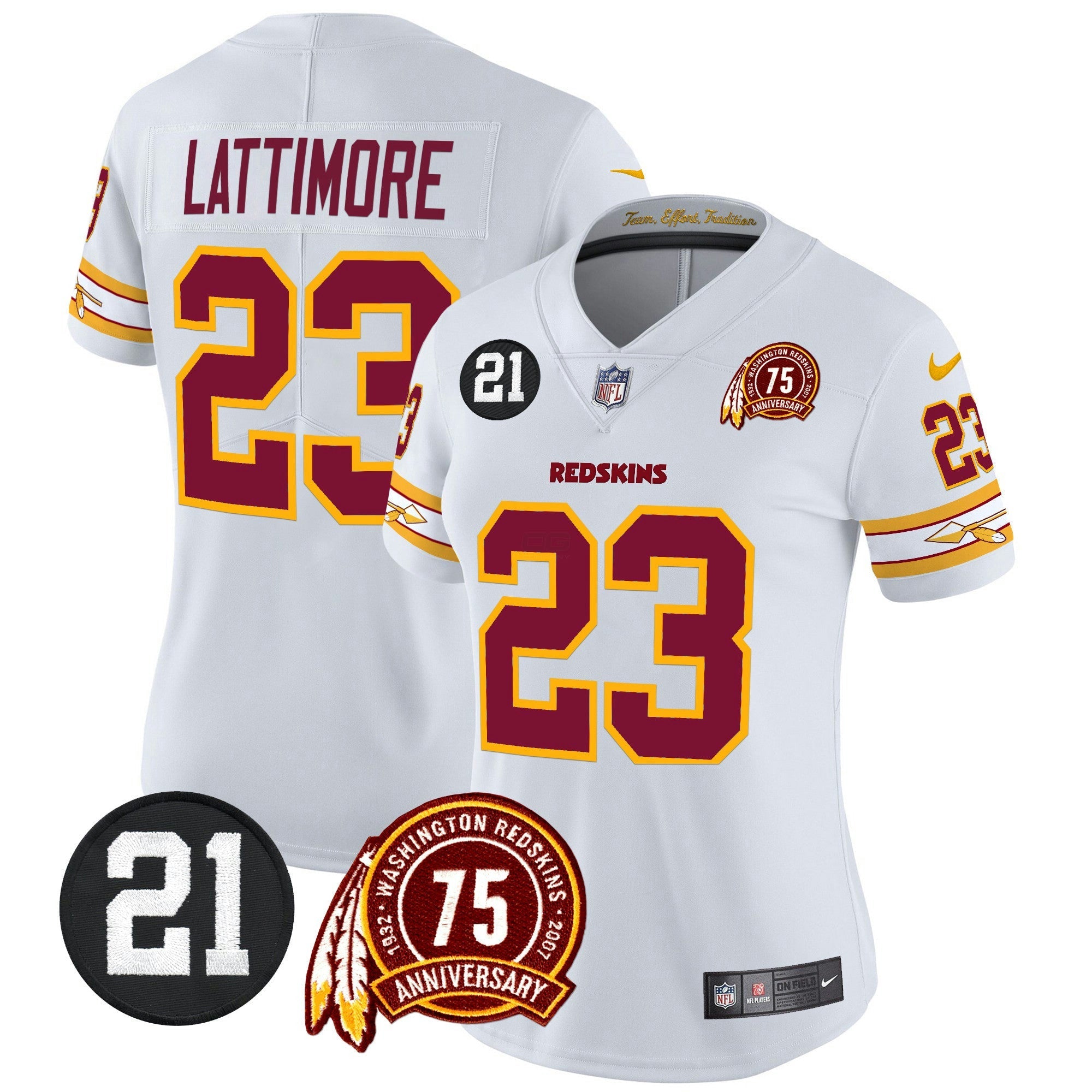 Camisa NFL Women’s Washington Redskins 75th & Sean Taylor Patch Vapor Limited Jersey V2