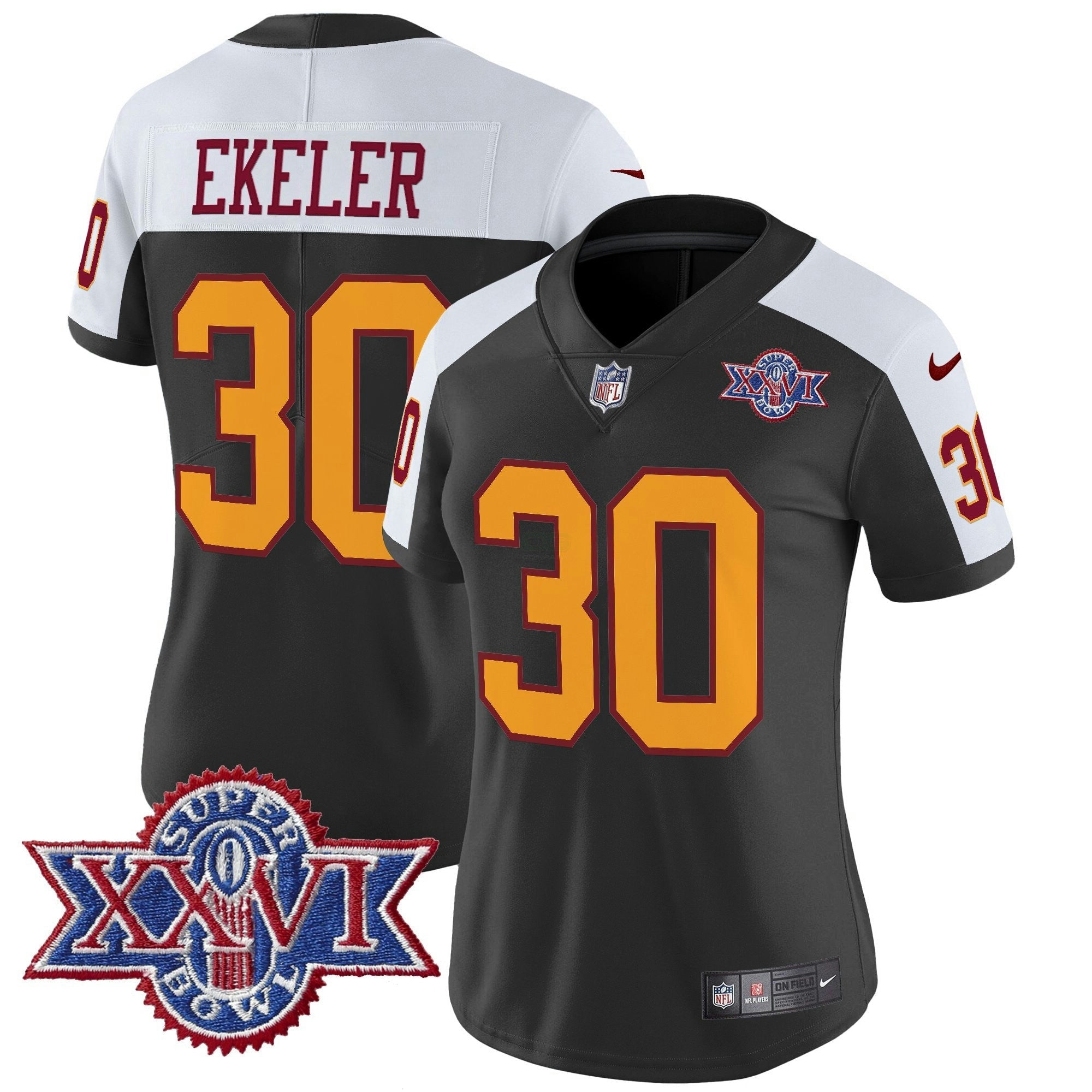 Camisa NFL Women’s Washington Redskins Throwback 1992 Super Bowl XXVI Patch Vapor Limited Jersey