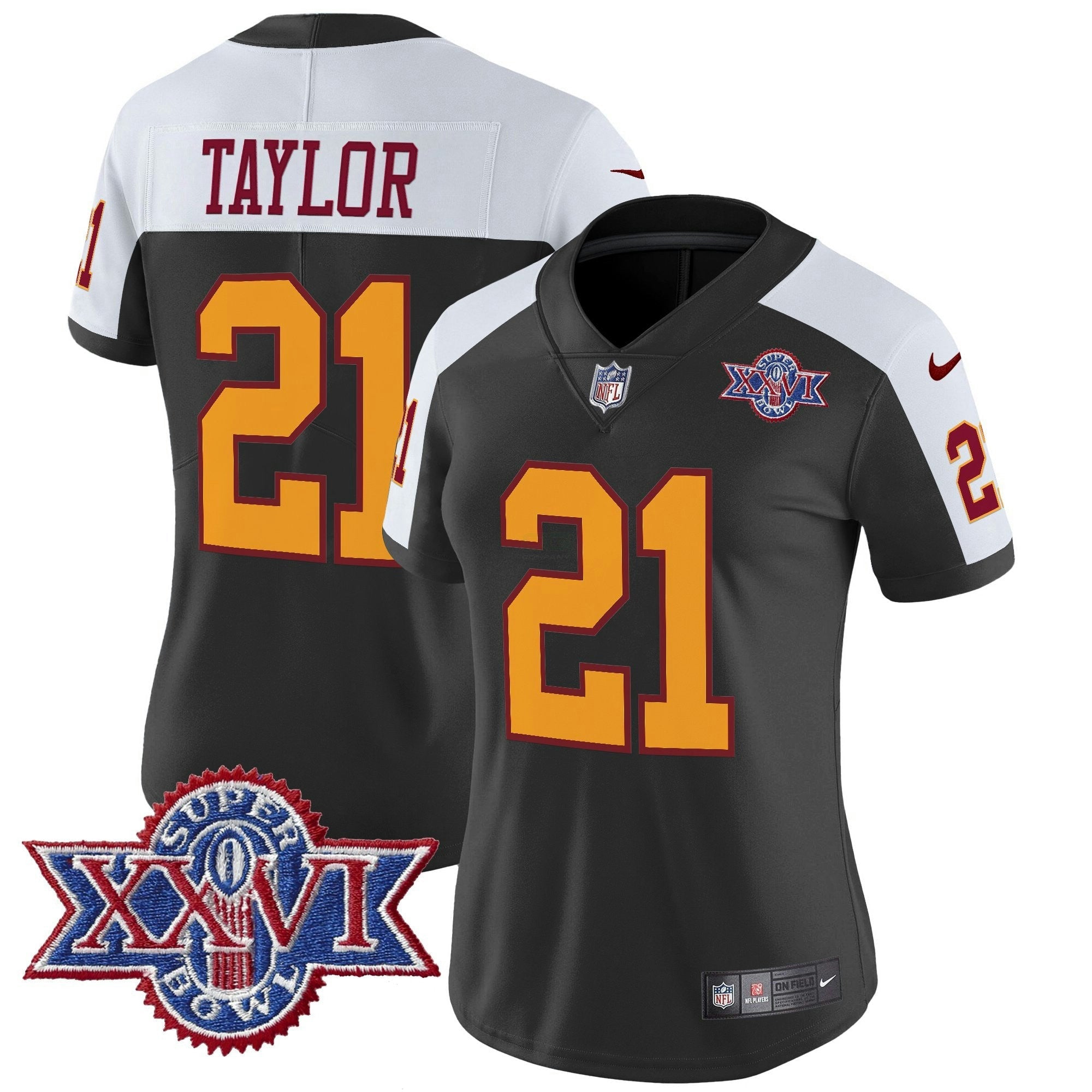 Camisa NFL Women’s Washington Redskins Throwback 1992 Super Bowl XXVI Patch Vapor Limited Jersey