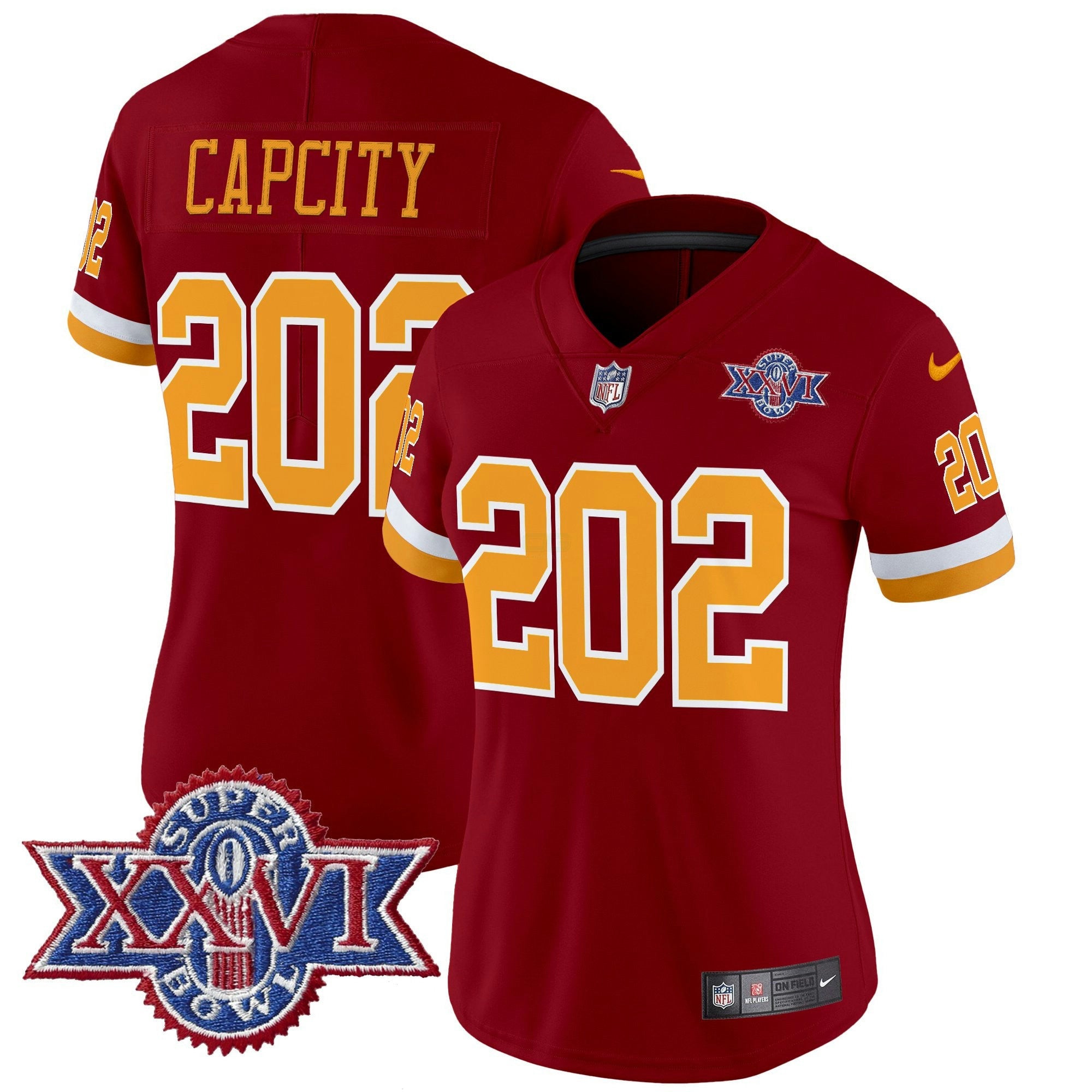Camisa NFL Women’s Washington Redskins Throwback 1992 Super Bowl XXVI Patch Vapor Limited Jersey