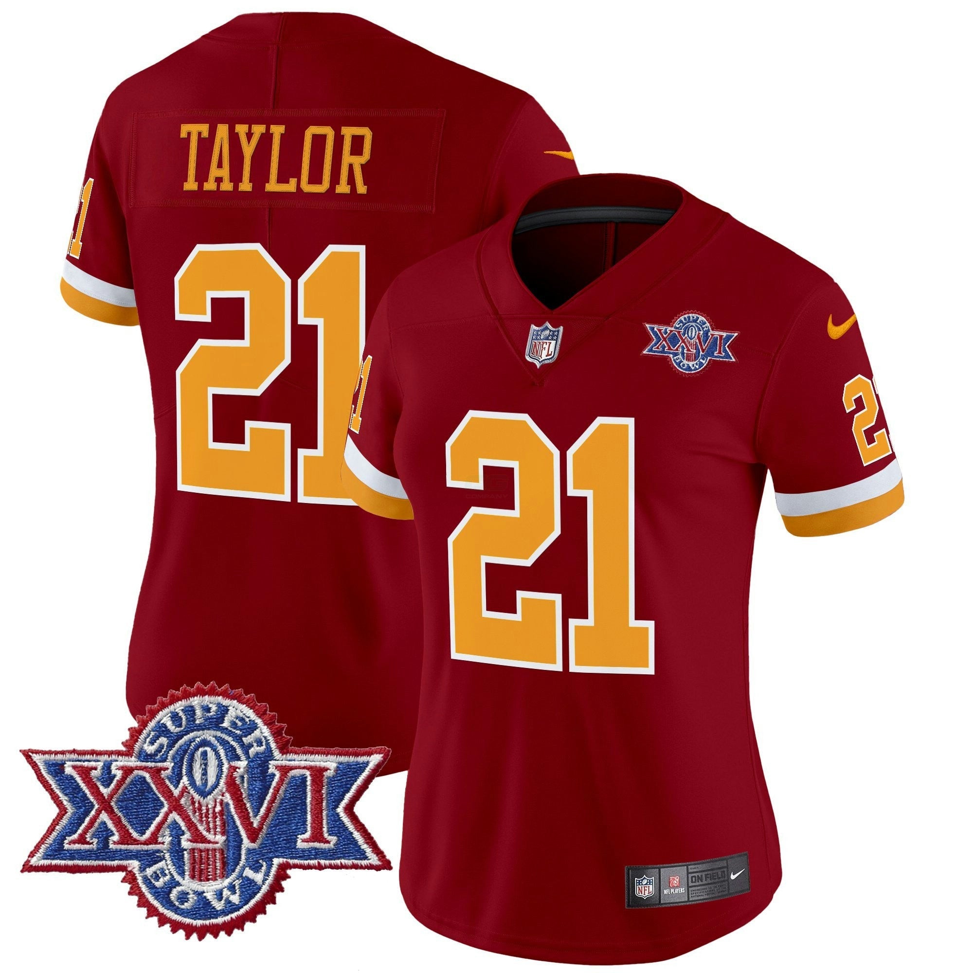 Camisa NFL Women’s Washington Redskins Throwback 1992 Super Bowl XXVI Patch Vapor Limited Jersey