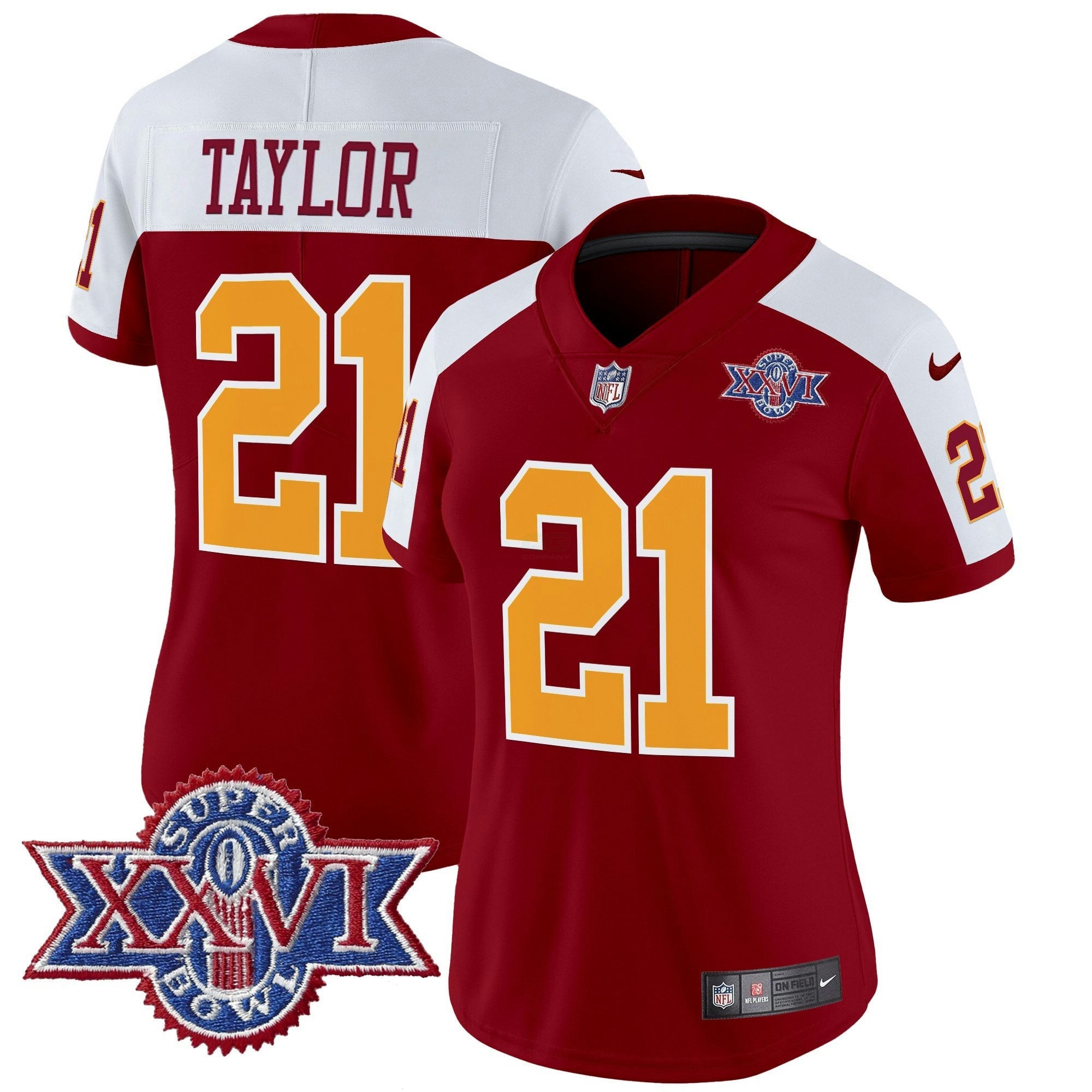 Camisa NFL Women’s Washington Redskins Throwback 1992 Super Bowl XXVI Patch Vapor Limited Jersey