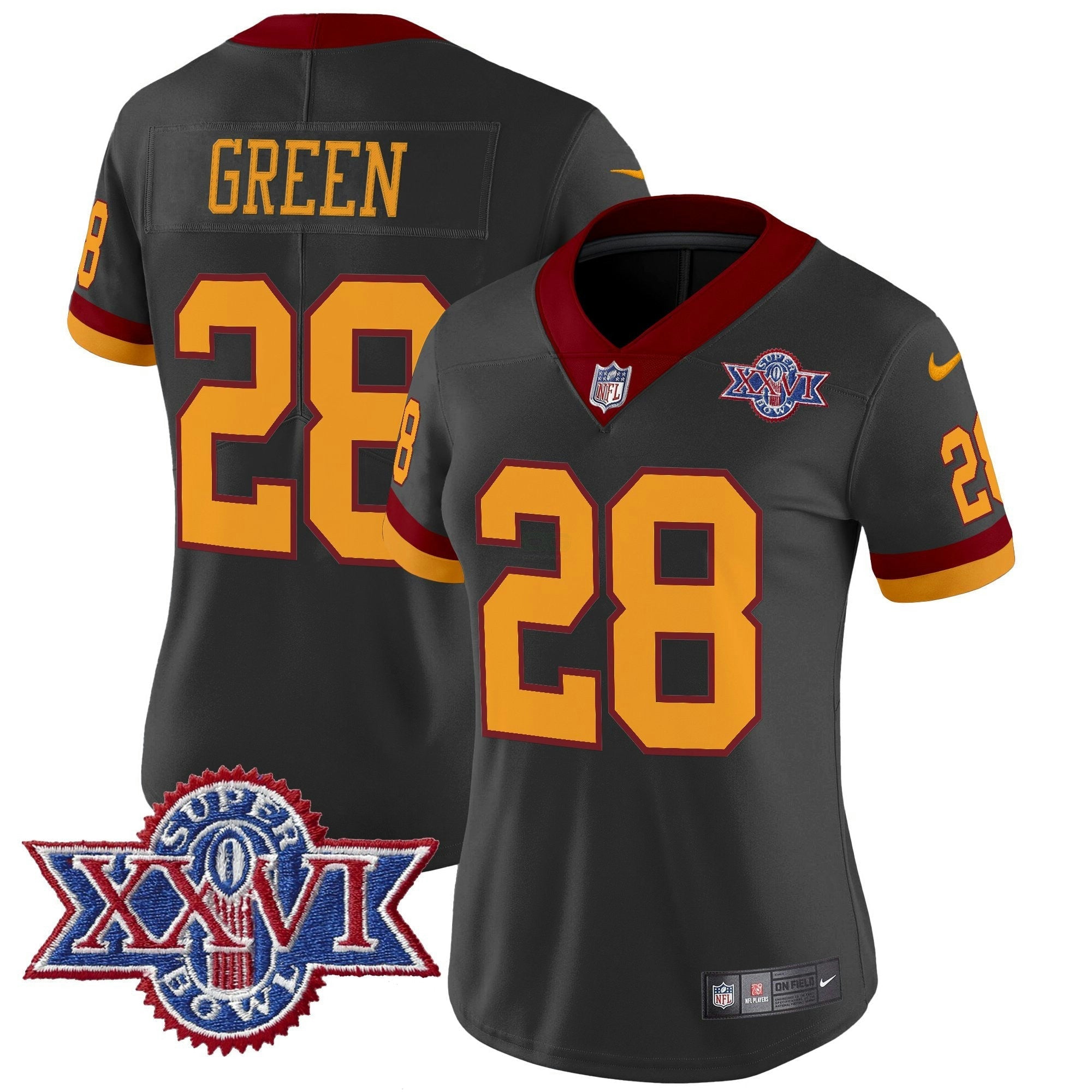 Camisa NFL Women’s Washington Redskins Throwback 1992 Super Bowl XXVI Patch Vapor Limited Jersey