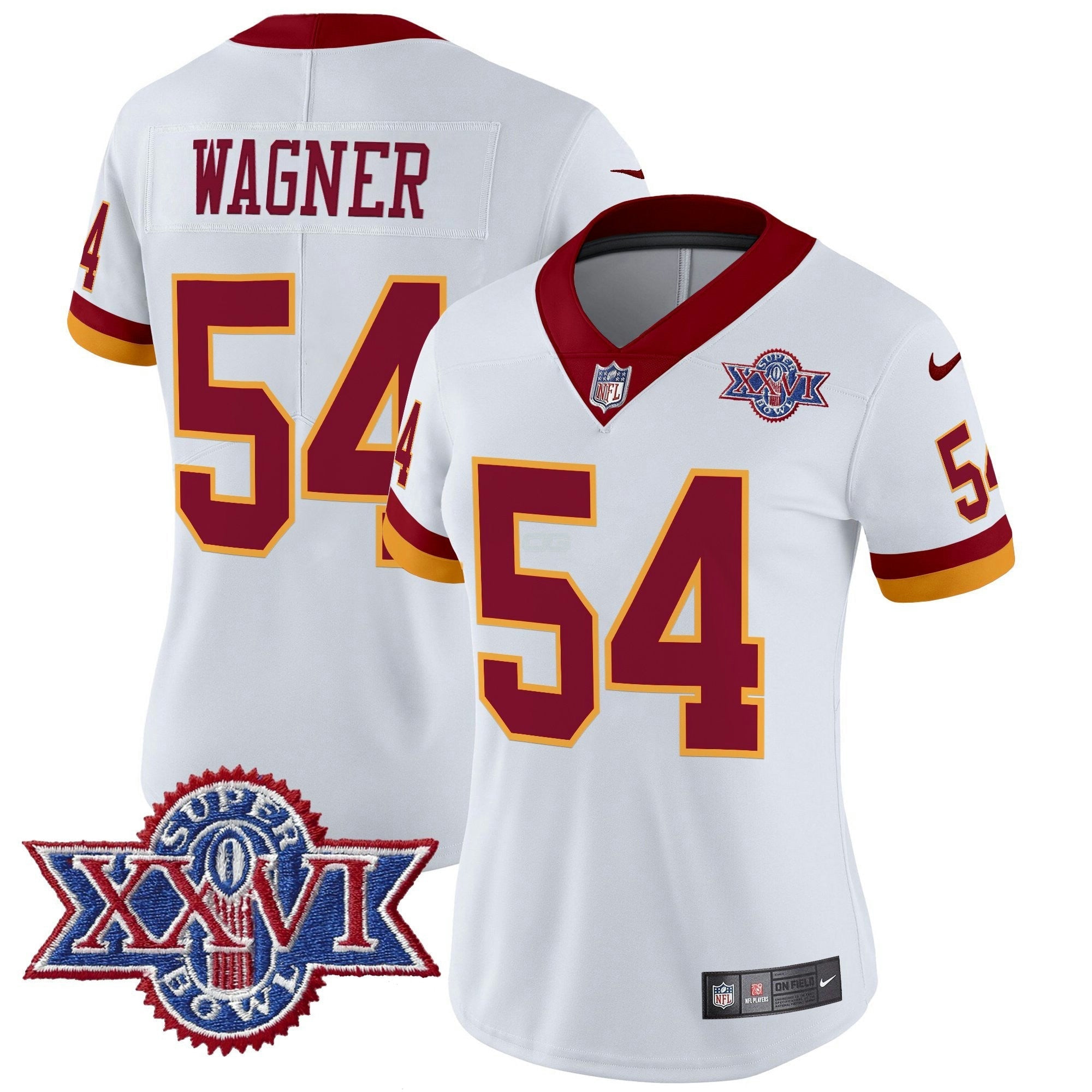 Camisa NFL Women’s Washington Redskins Throwback 1992 Super Bowl XXVI Patch Vapor Limited Jersey