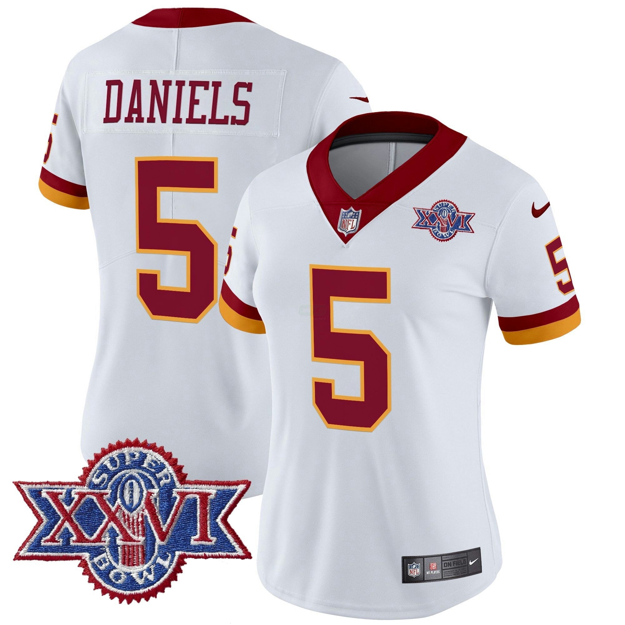 Camisa NFL Women’s Washington Redskins Throwback 1992 Super Bowl XXVI Patch Vapor Limited Jersey