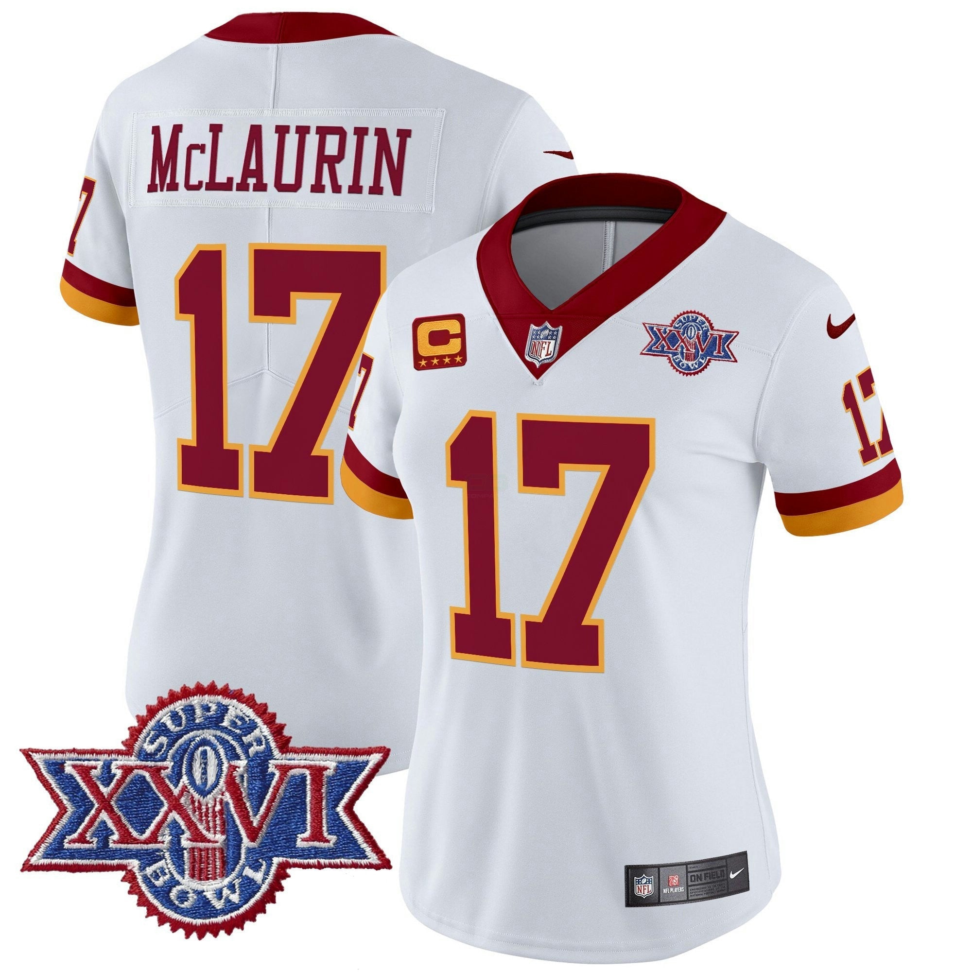 Camisa NFL Women’s Washington Redskins Throwback 1992 Super Bowl XXVI Patch Vapor Limited Jersey