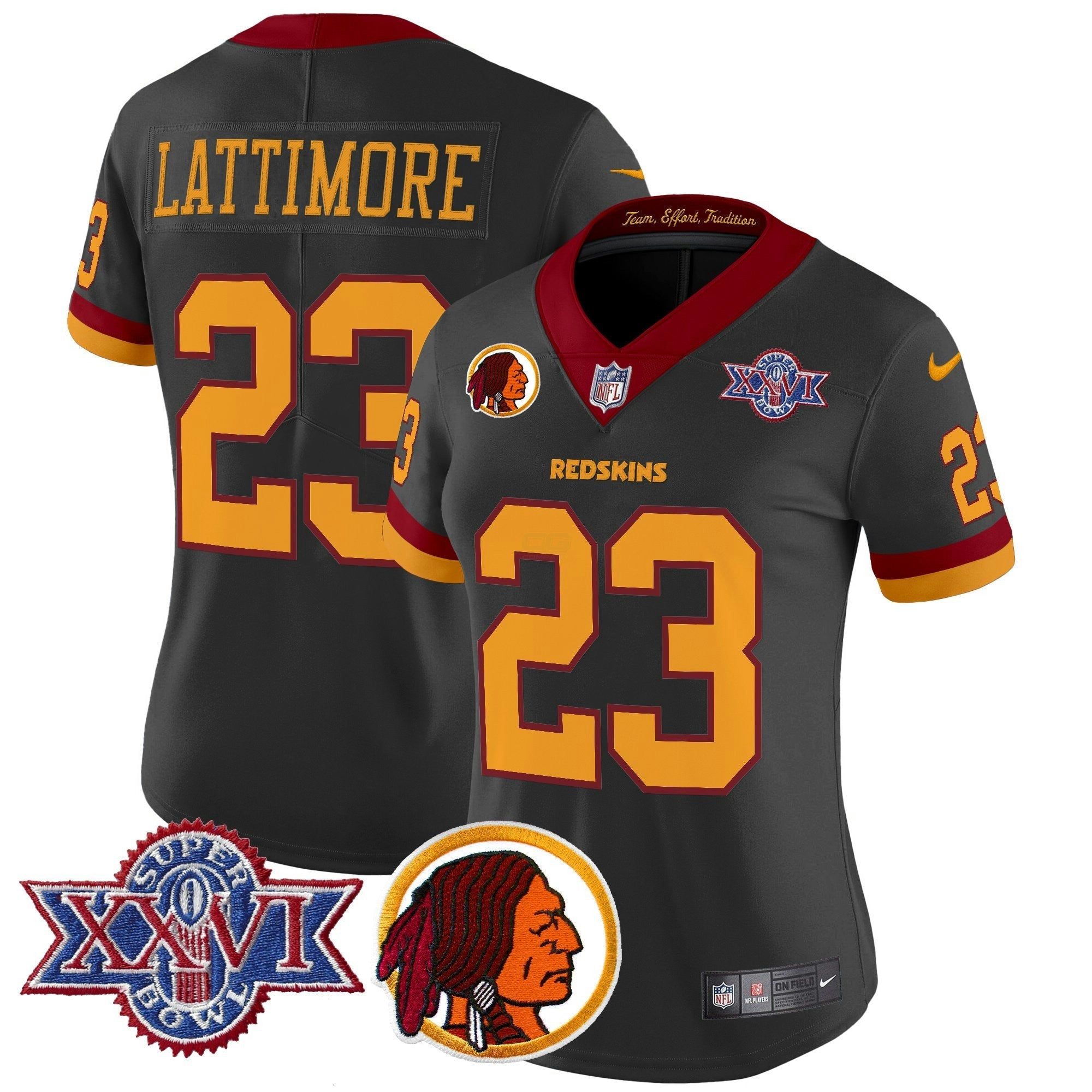 Camisa NFL Women’s Washington Redskins Throwback 1992 Super Bowl XXVI Patch Vapor Limited Jersey V2