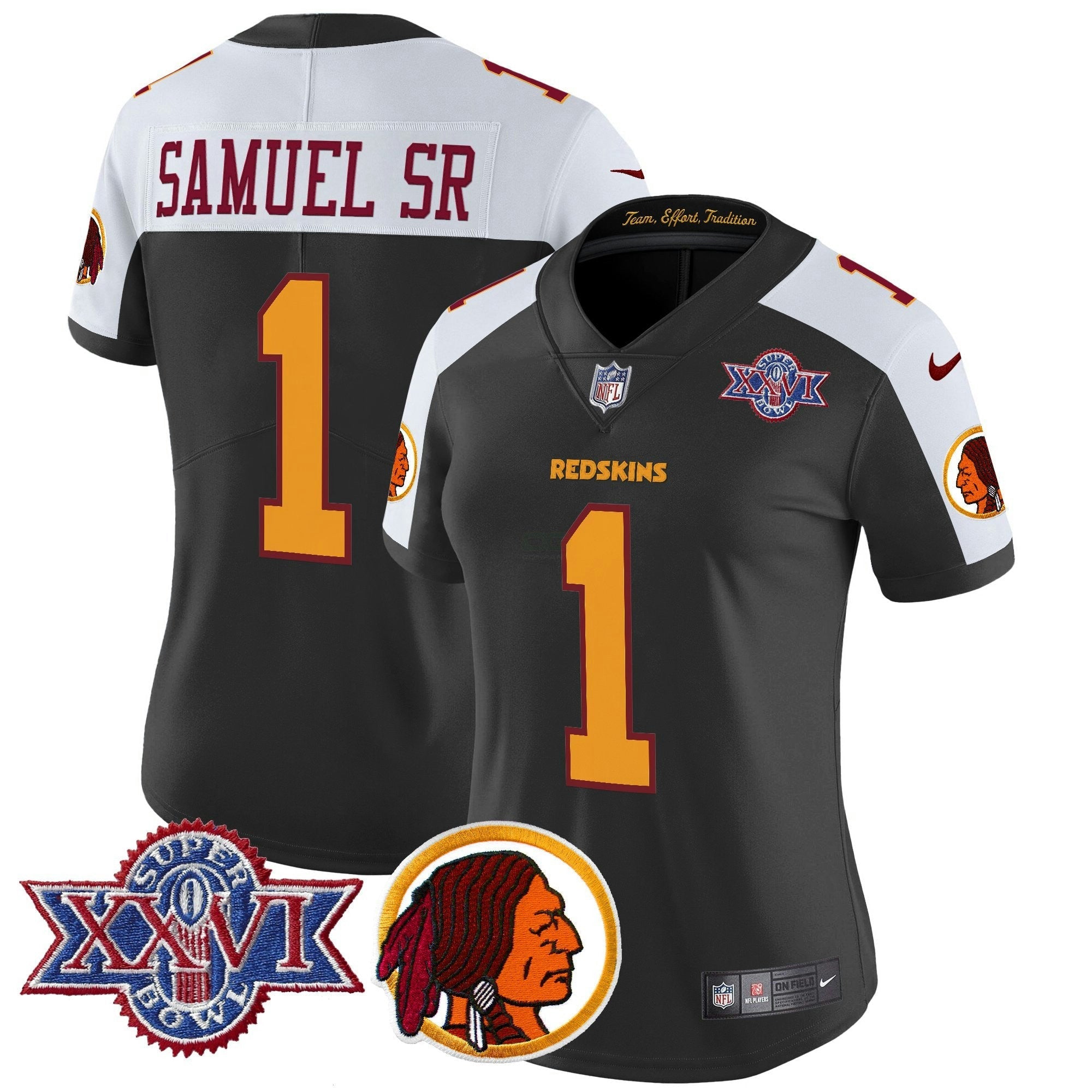 Camisa NFL Women’s Washington Redskins Throwback 1992 Super Bowl XXVI Patch Vapor Limited Jersey V2