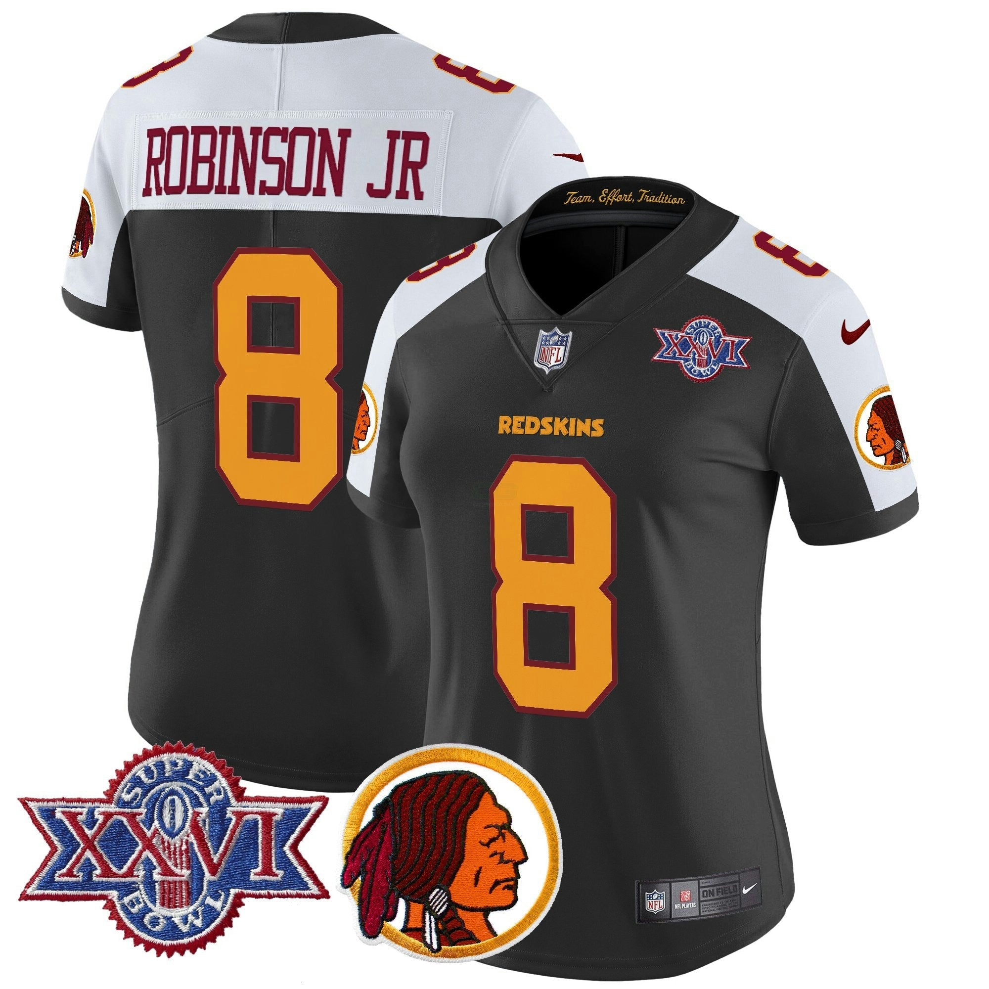 Camisa NFL Women’s Washington Redskins Throwback 1992 Super Bowl XXVI Patch Vapor Limited Jersey V2