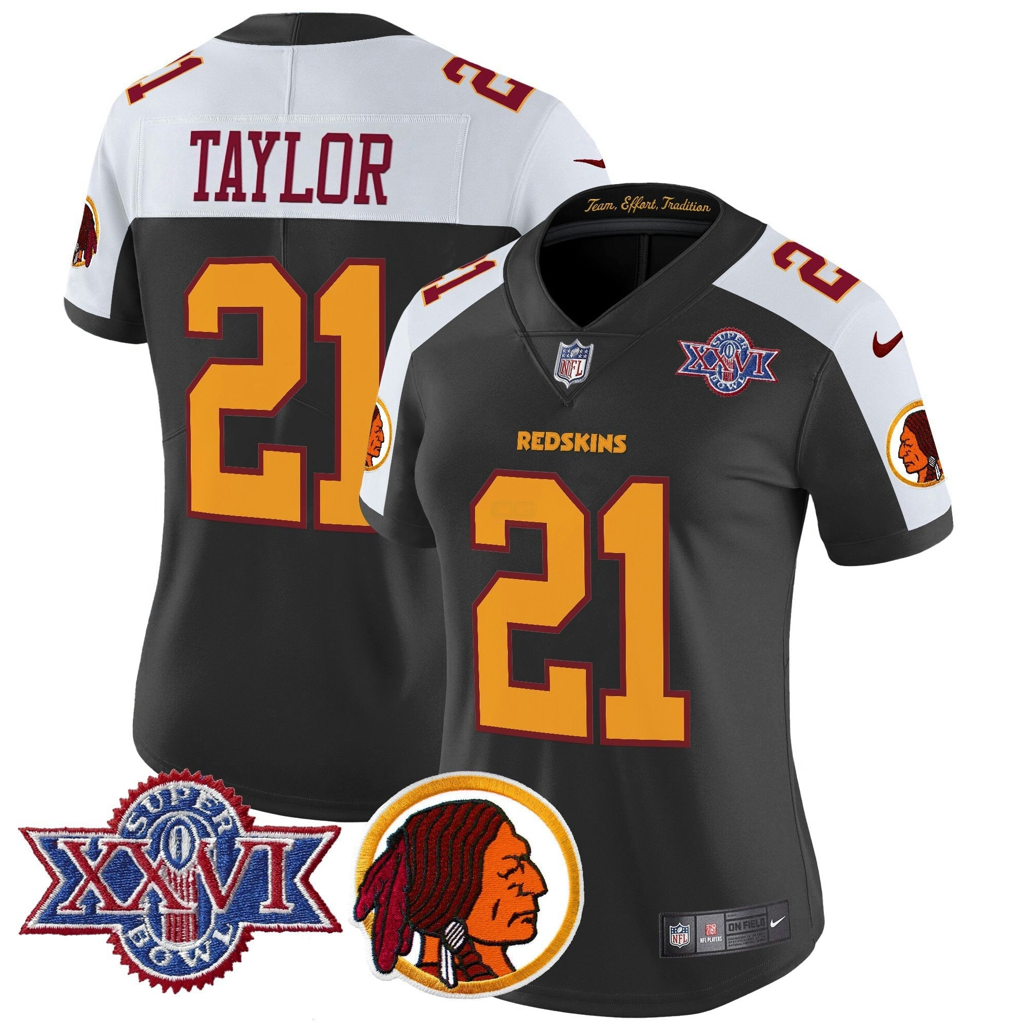 Camisa NFL Women’s Washington Redskins Throwback 1992 Super Bowl XXVI Patch Vapor Limited Jersey V2
