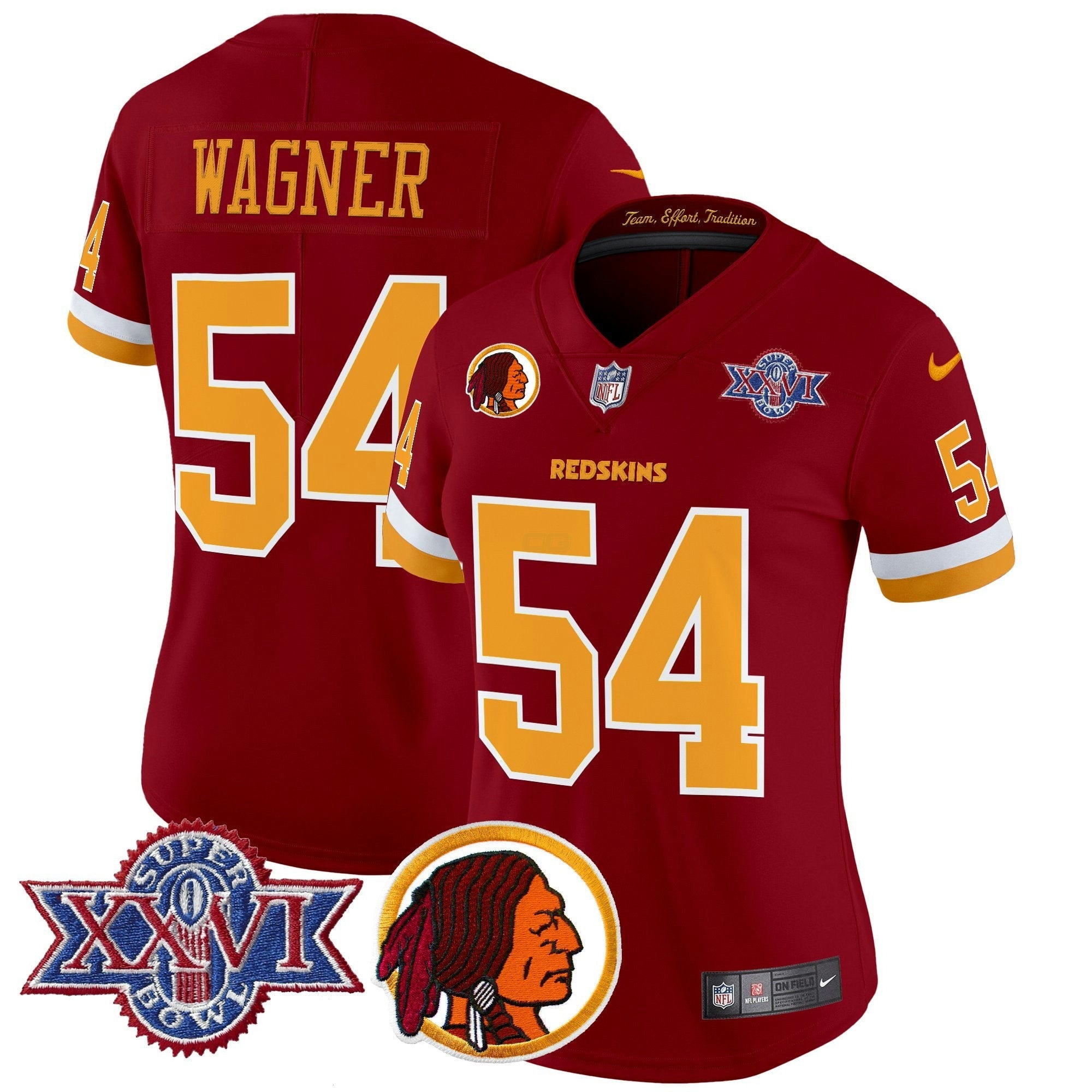 Camisa NFL Women’s Washington Redskins Throwback 1992 Super Bowl XXVI Patch Vapor Limited Jersey V2