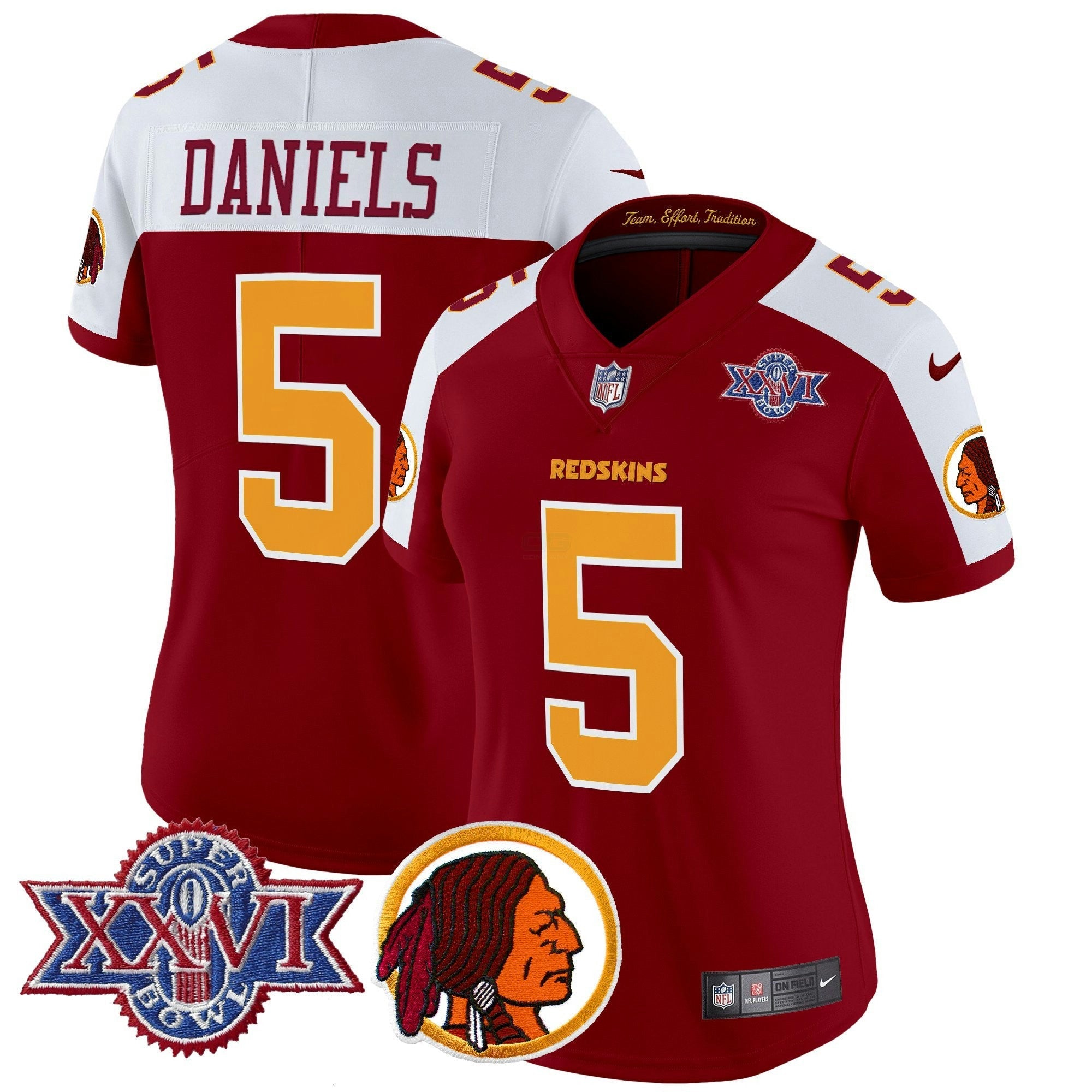 Camisa NFL Women’s Washington Redskins Throwback 1992 Super Bowl XXVI Patch Vapor Limited Jersey V2