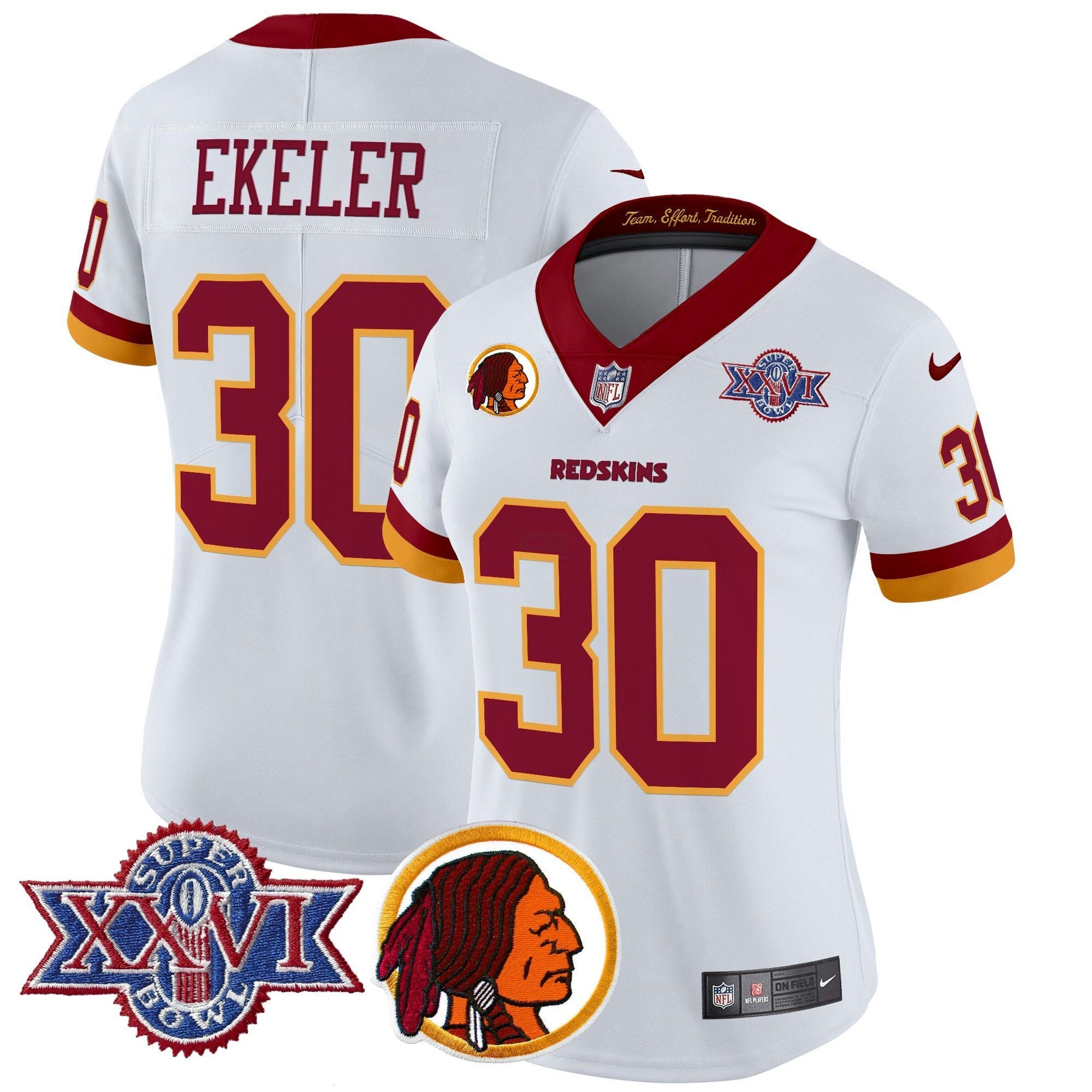 Camisa NFL Women’s Washington Redskins Throwback 1992 Super Bowl XXVI Patch Vapor Limited Jersey V2