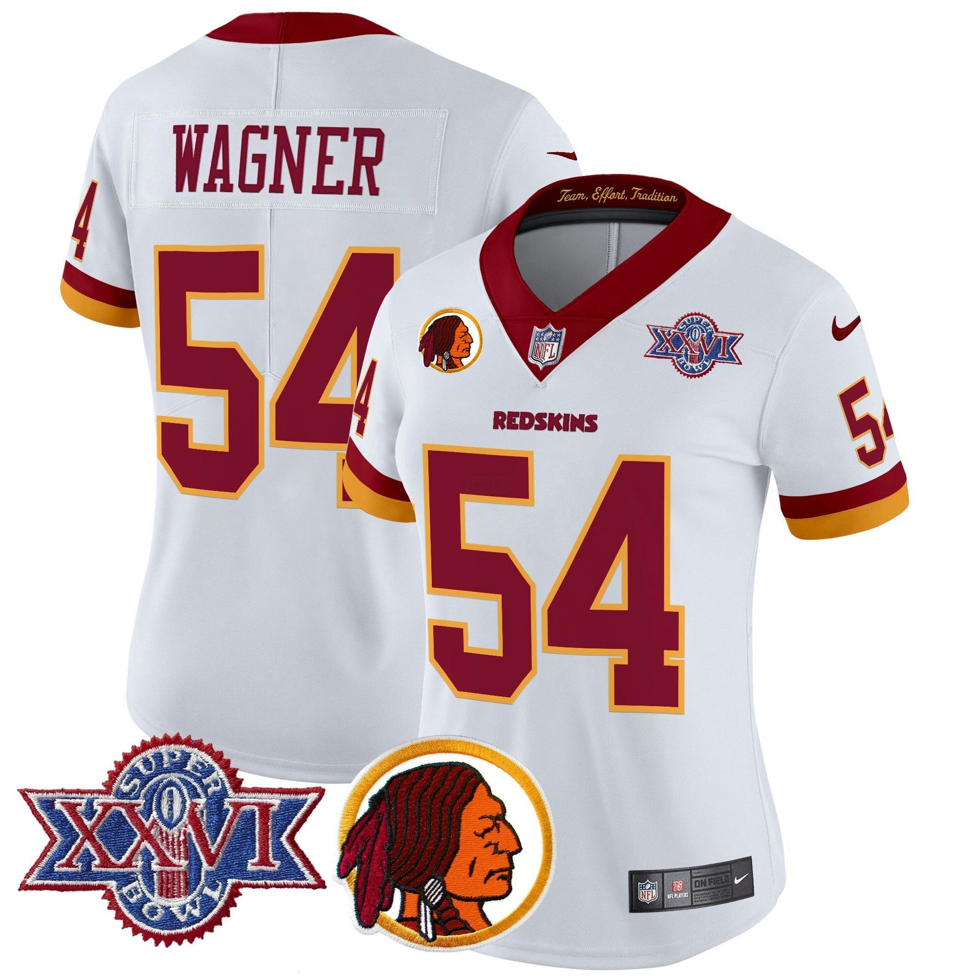 Camisa NFL Women’s Washington Redskins Throwback 1992 Super Bowl XXVI Patch Vapor Limited Jersey V2