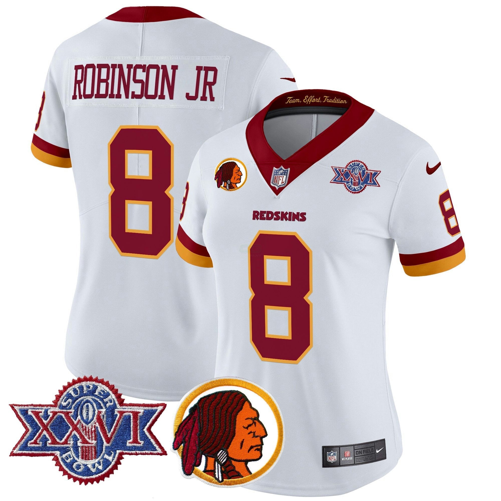 Camisa NFL Women’s Washington Redskins Throwback 1992 Super Bowl XXVI Patch Vapor Limited Jersey V2