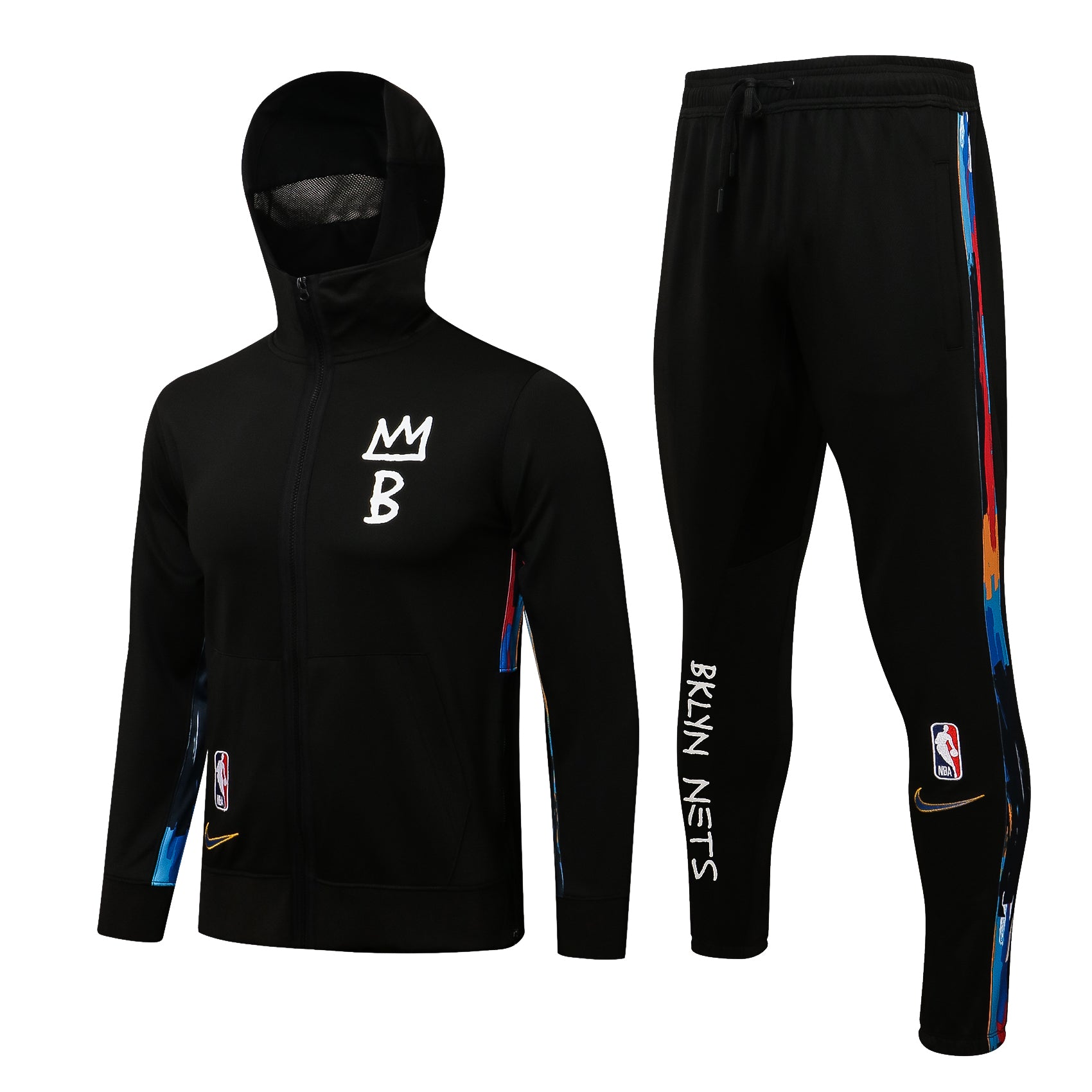 Nike Brooklyn Nets パーカーとパンツセット Conjunto Nike NBA Therma Flex Brooklyn Nets Preto Treino