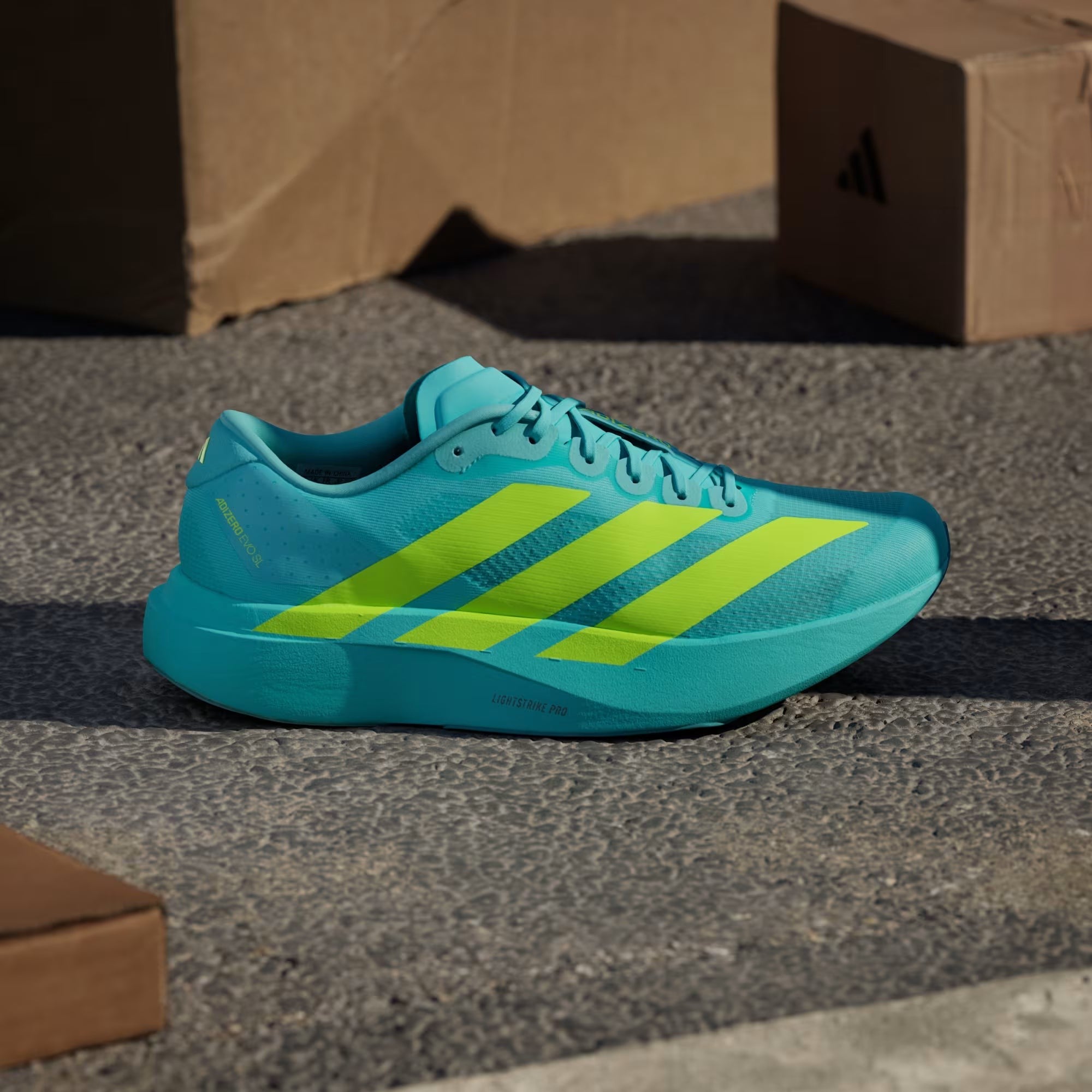 tenis adizero evo sl flash aqua lucid lemon