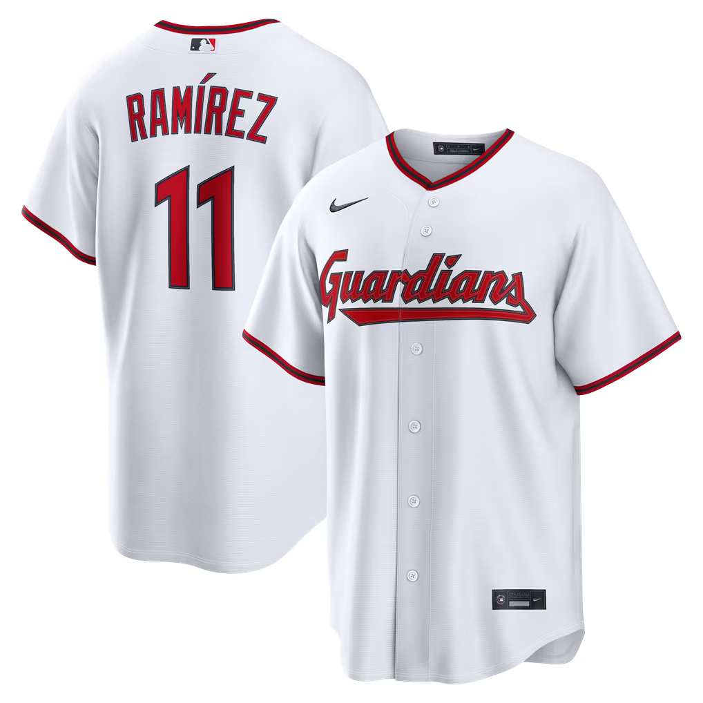 Camisa MLB Cleveland Guardians Torcedor Jersey Branca