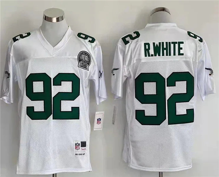 Jersey Philadelphia Eagles Mitchell & Ness Throwback Branca - OGJERSEYSHOP