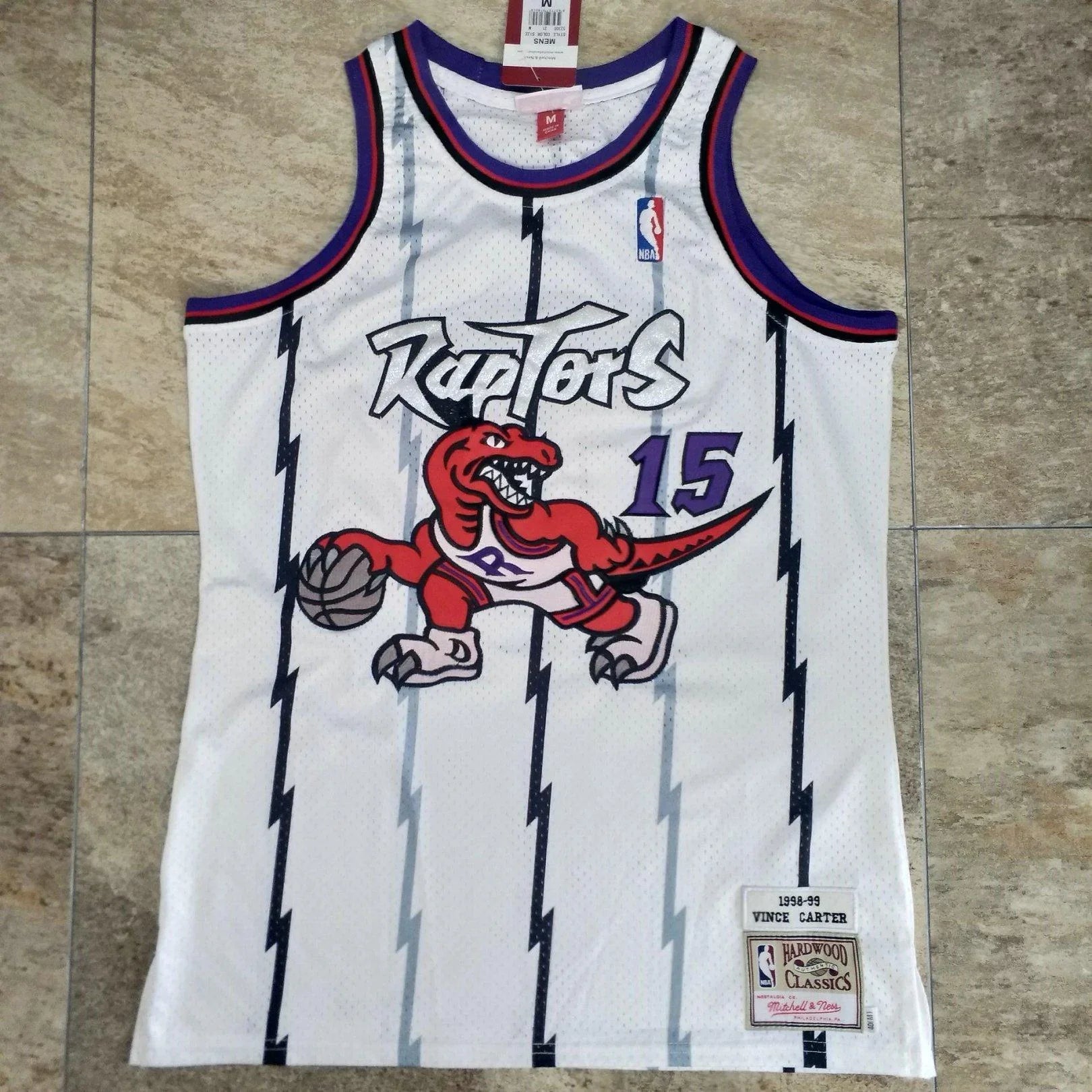 Regata Authentic Toronto Raptors Mitchell & Ness Hardwood Classics Branca 1998-99 - OGJERSEYSHOP
