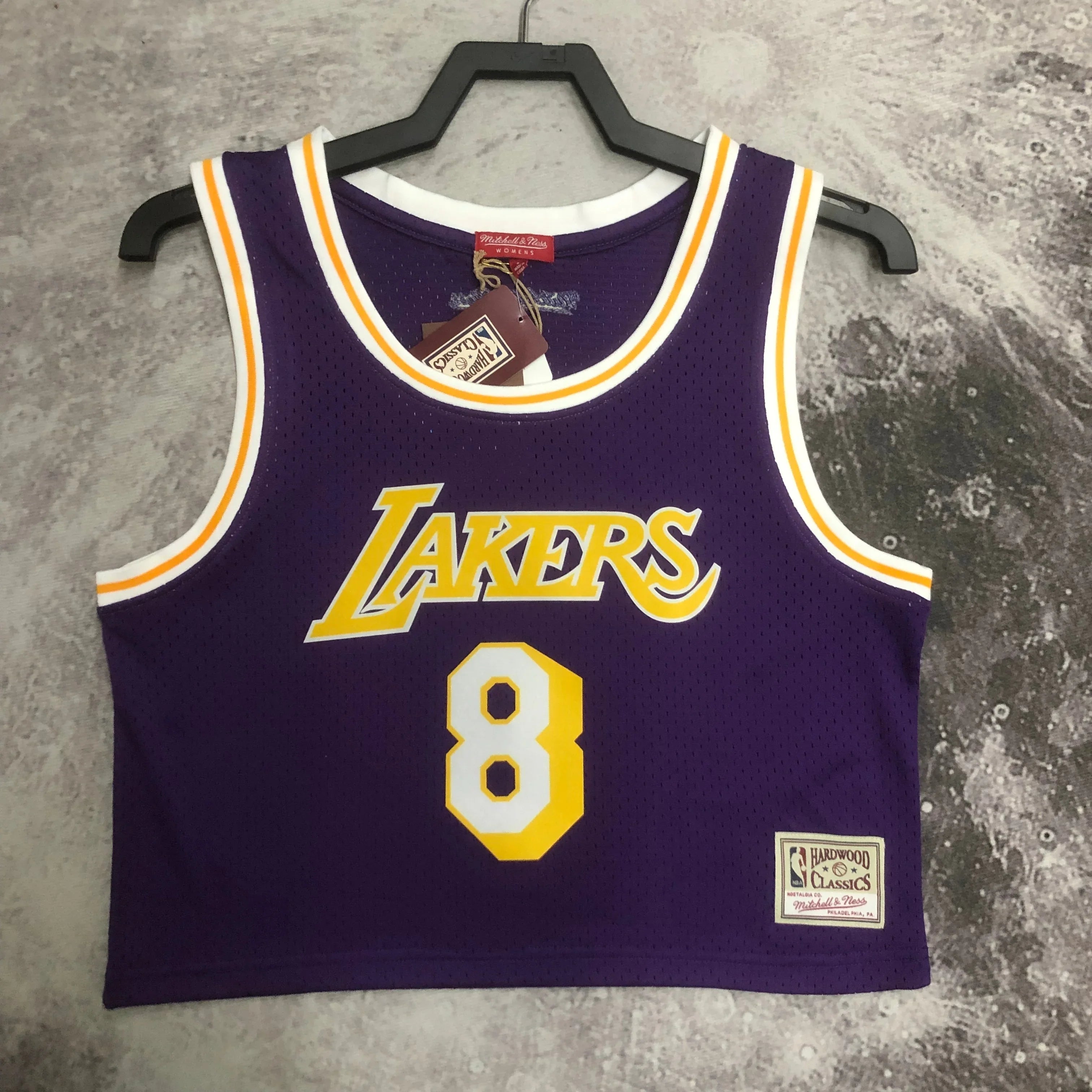 Regata Cropped Kobe Bryant Los Angeles Lakers Mitchell & Ness Hardwood Classics Roxa - OGJERSEYSHOP