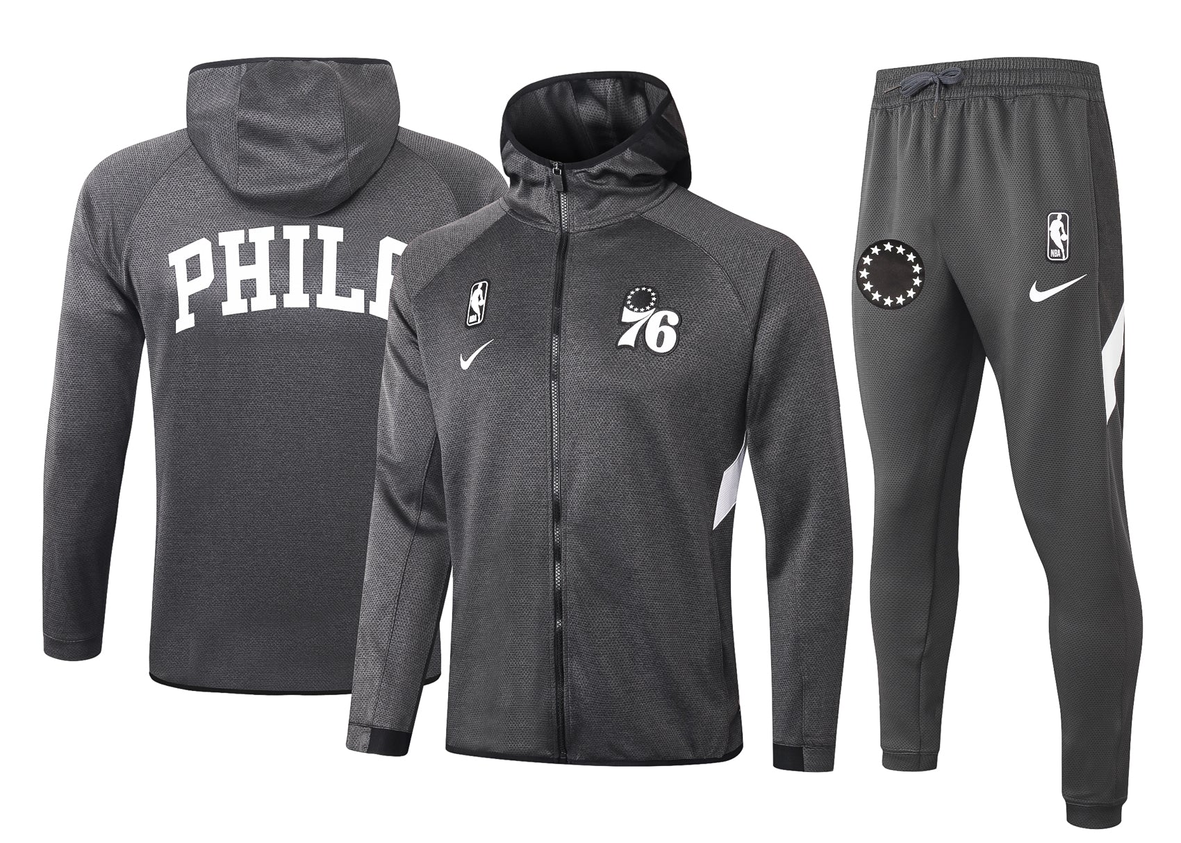 Conjunto Nike NBA Therma Flex Philadelphia 76ers Preto Treino