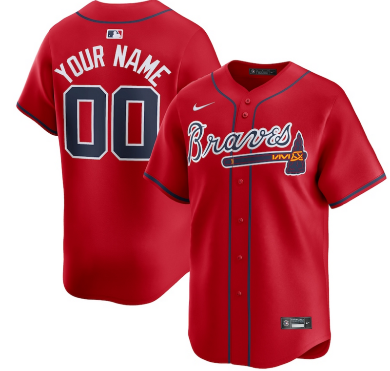 Jersey Atlanta Braves Vermelha Replica Team