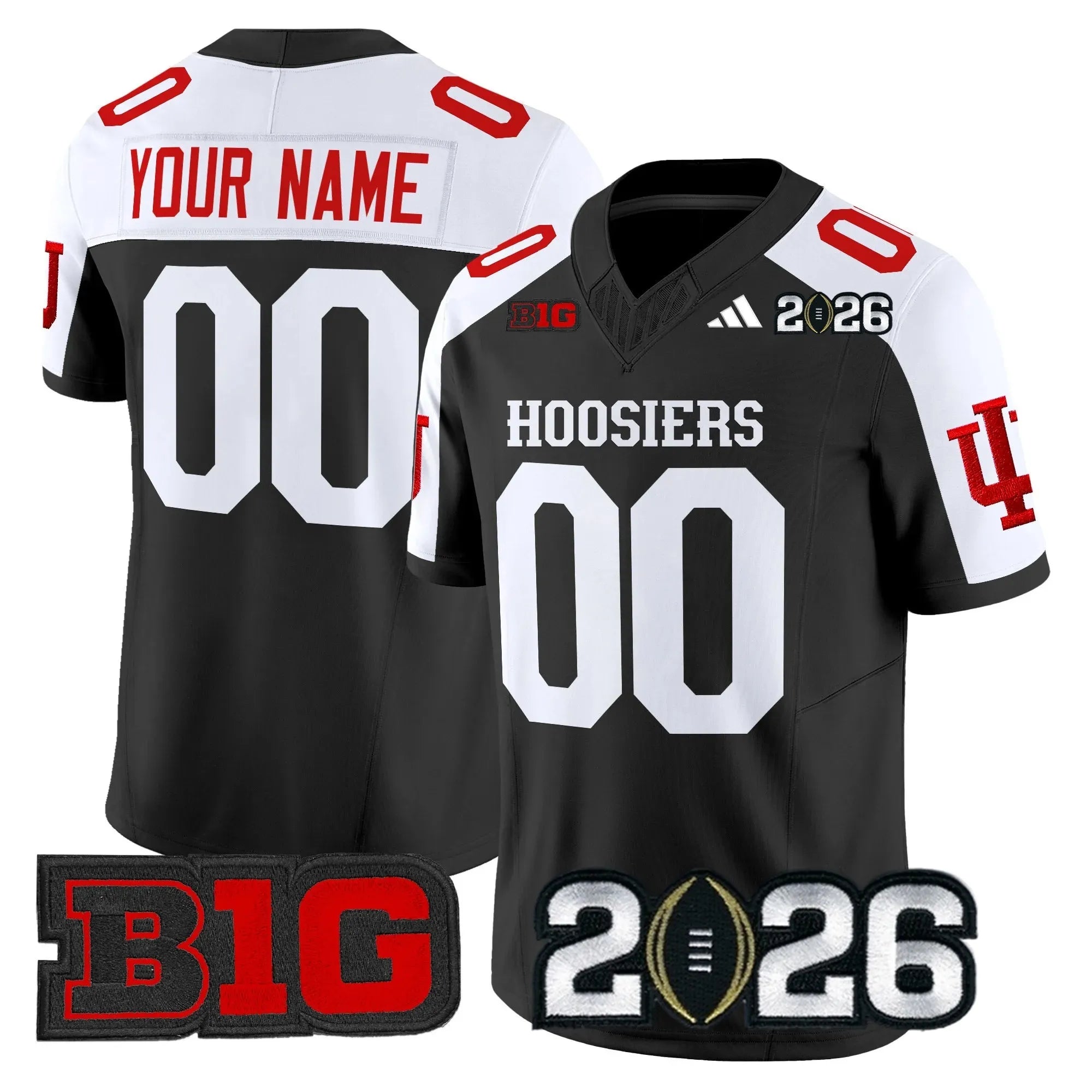 Camisa NCAA Indiana Hoosiers 2026 CFP Final Jersey Preta/Branca