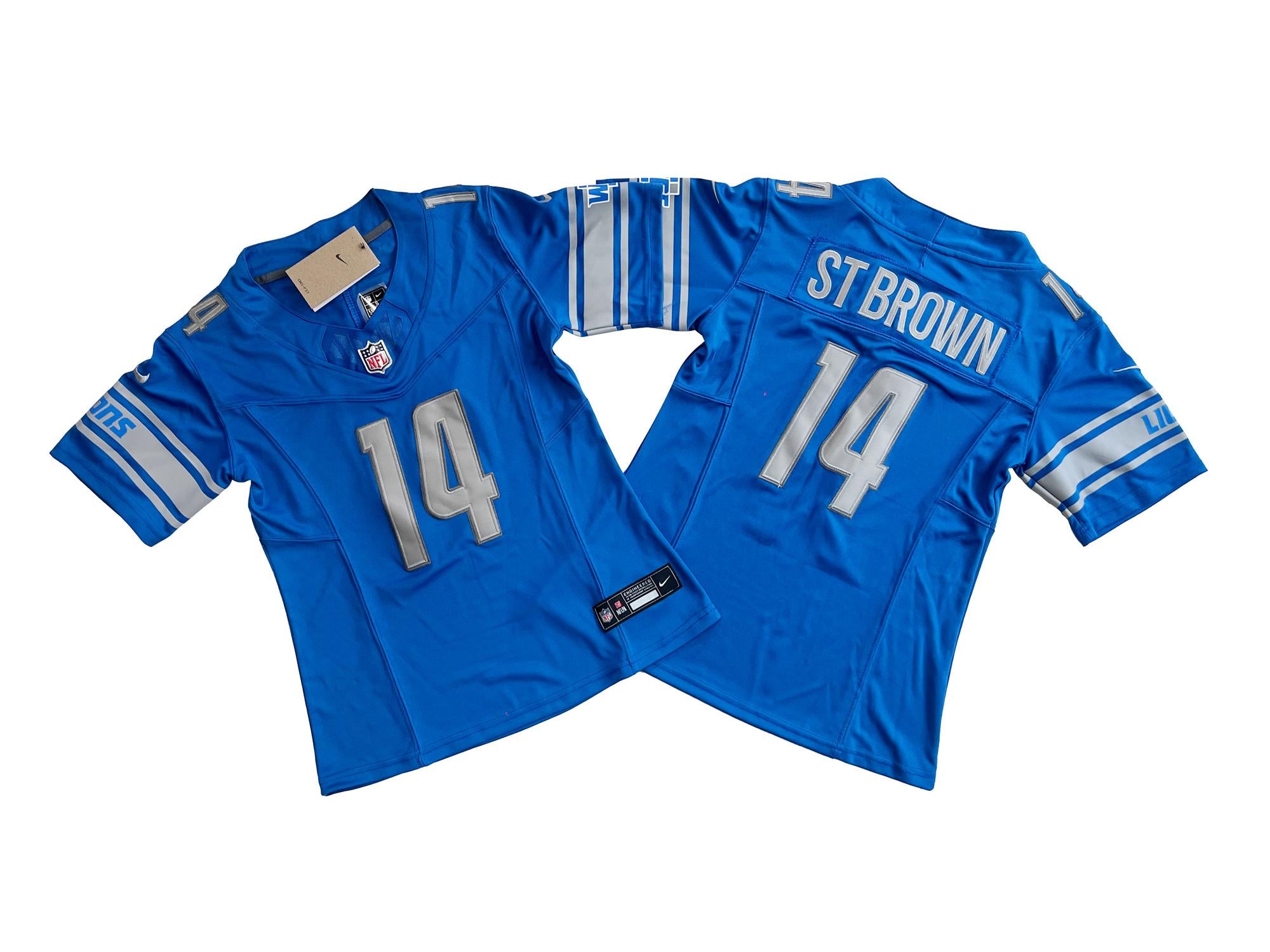 美品 NFL LIONS ユニフォーム jersey ゲーム シャツ XL 11 Camisa NFL Feminina Detroit Lions Vapor F.U.S.E. Limited Jersey Azul