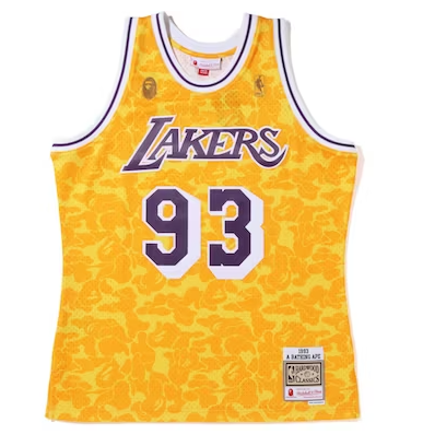 Regata Swingman BAPE X Los Angeles Lakers Mitchell & Ness Hardwood Classics 1993 - OGJERSEYSHOP