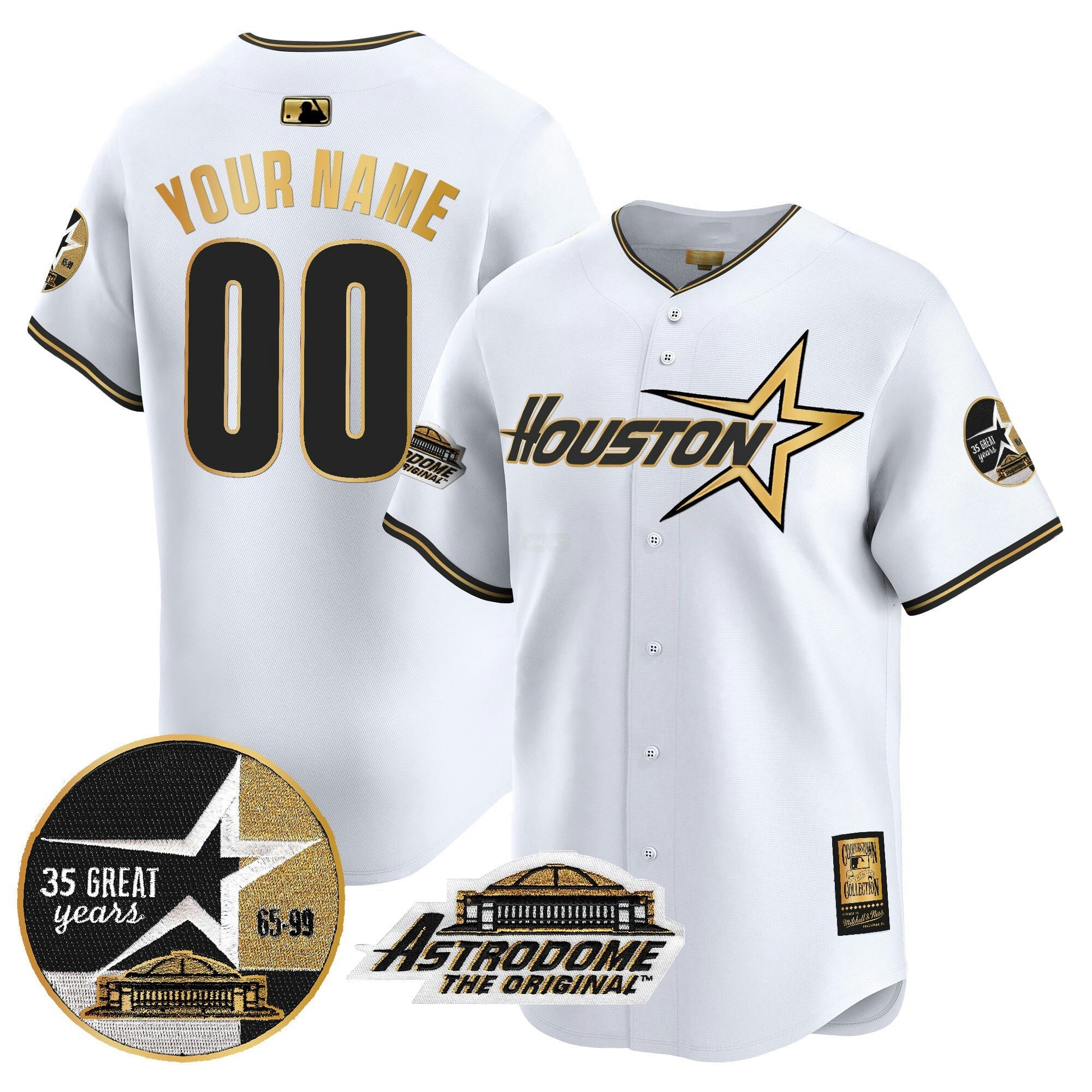 Camisa MLB 1999 Throwback 35th & Astrodome Patch Vapor Premier Limited Jersey V2