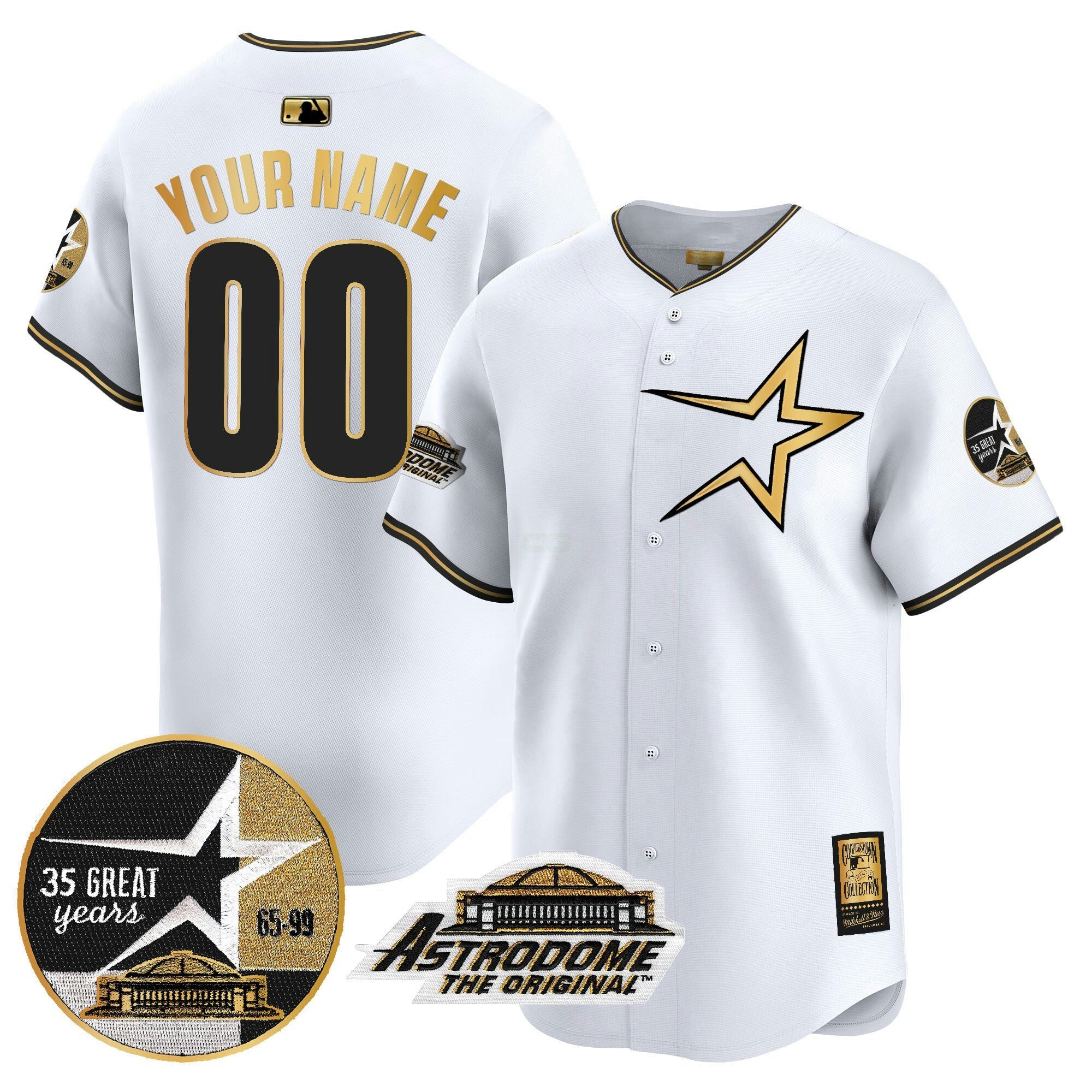 Camisa MLB 1999 Throwback 35th & Astrodome Patch Vapor Premier Limited Jersey