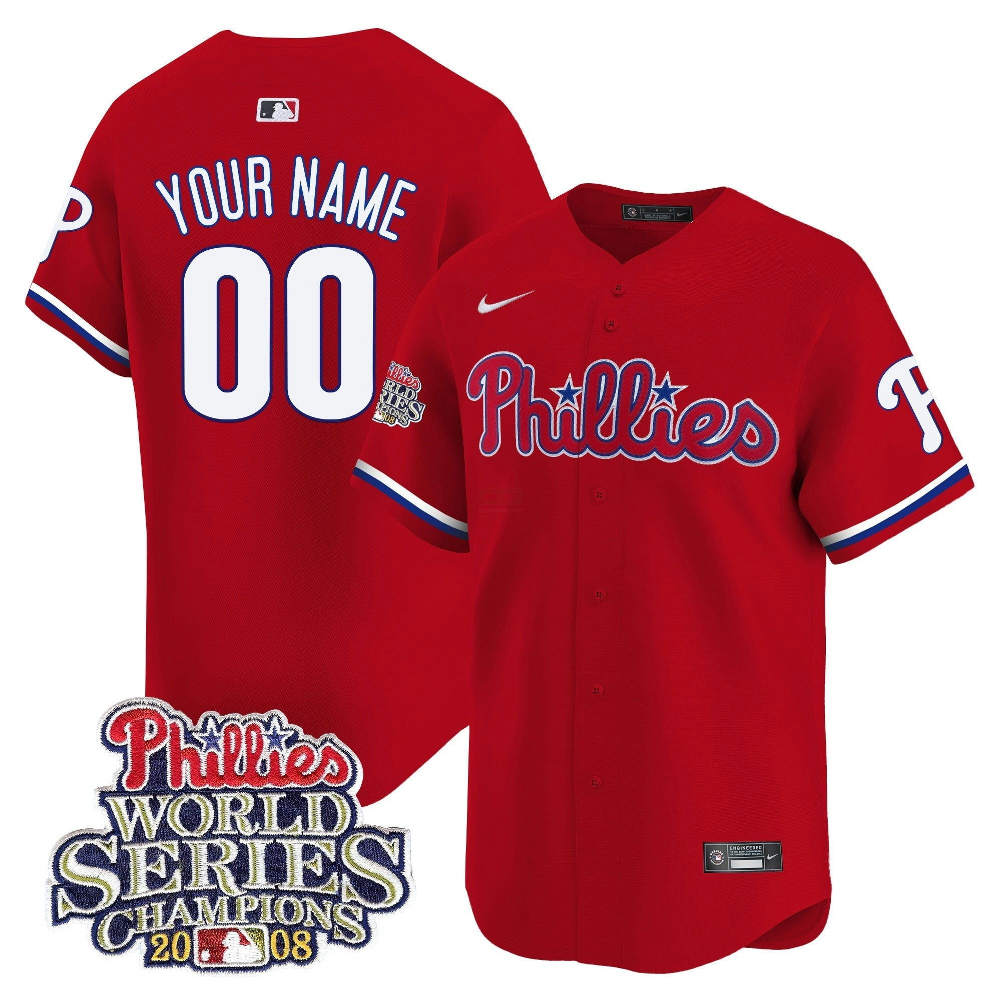Camisa MLB 2008 World Series Champions Patch Vapor Premier Limited Jersey