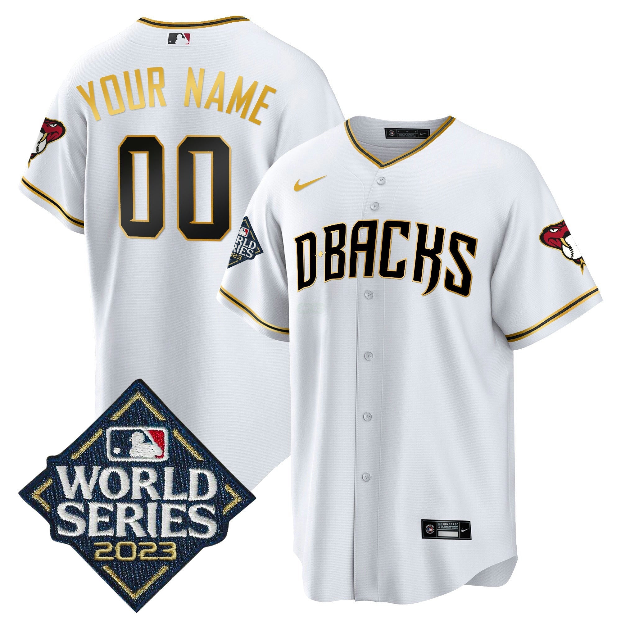 Camisa MLB 2023 World Series Cool Base Dourada Jersey