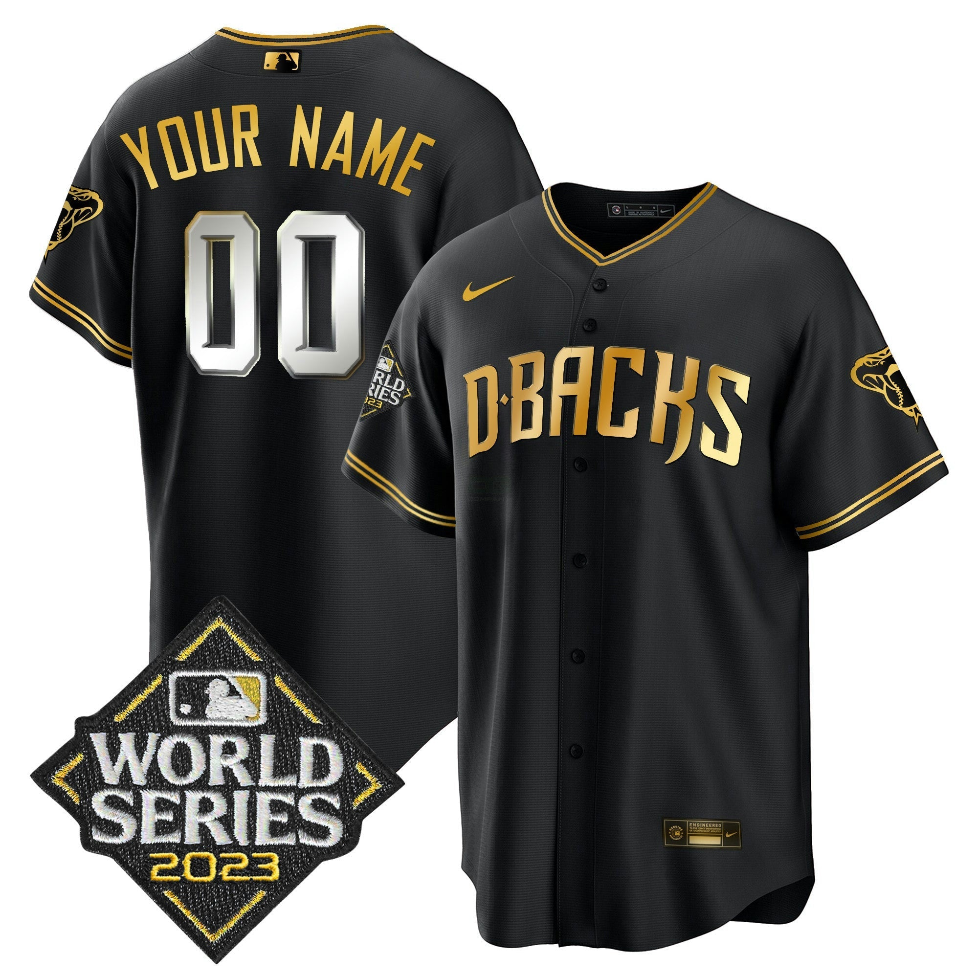 Camisa MLB 2023 World Series Cool Base Dourada Jersey