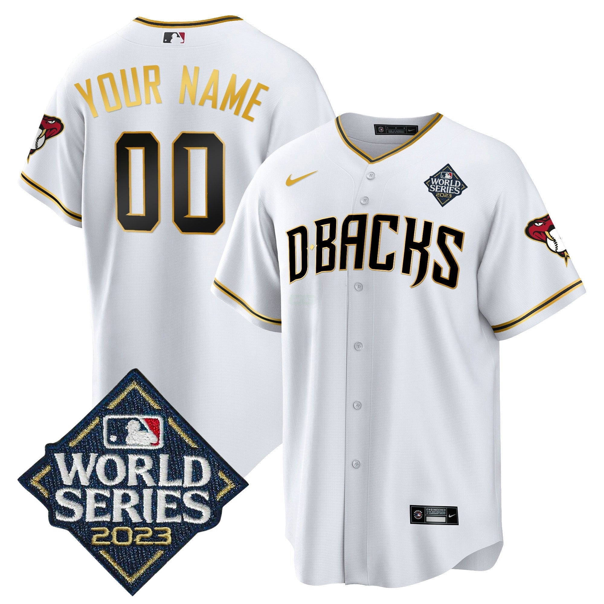 Camisa MLB 2023 World Series Cool Base Dourada Jersey V2