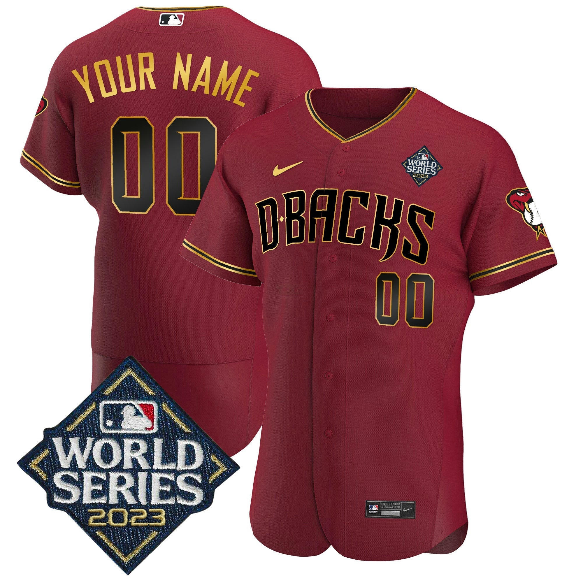 Camisa MLB 2023 World Series Flex Base Dourada Jersey V2