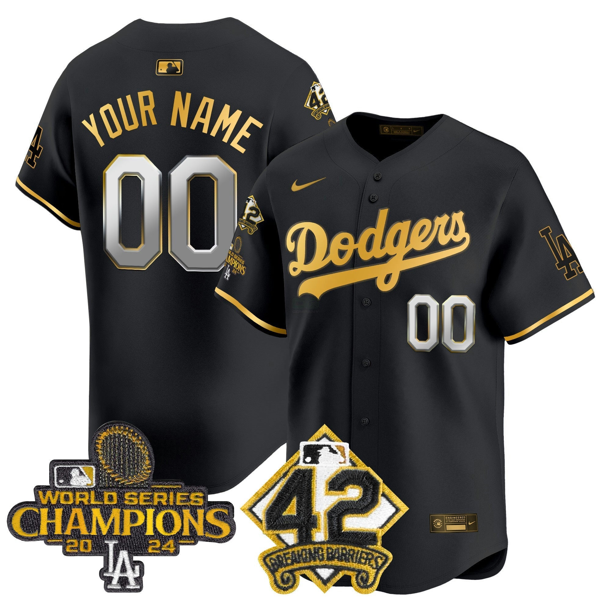 Camisa MLB 2024 World Series Champions & Jackie Robinson Patch Vapor Premier Limited Jersey