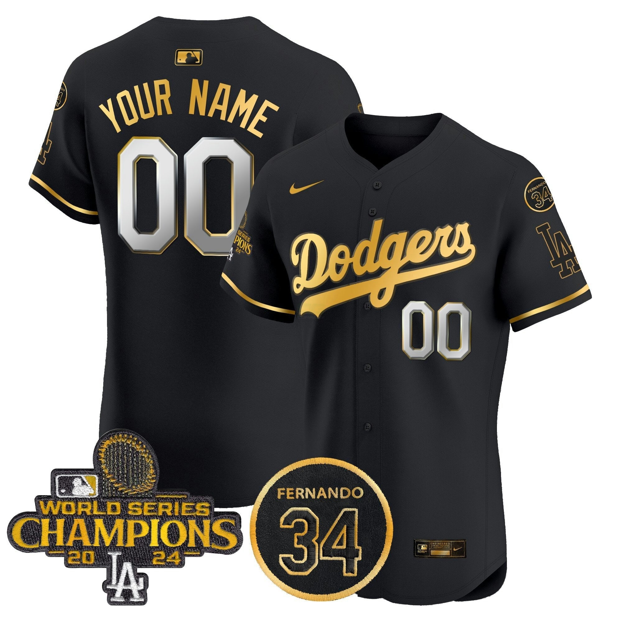 Camisa MLB 2024 World Series Champions Patch Vapor Premier Elite Jersey V2