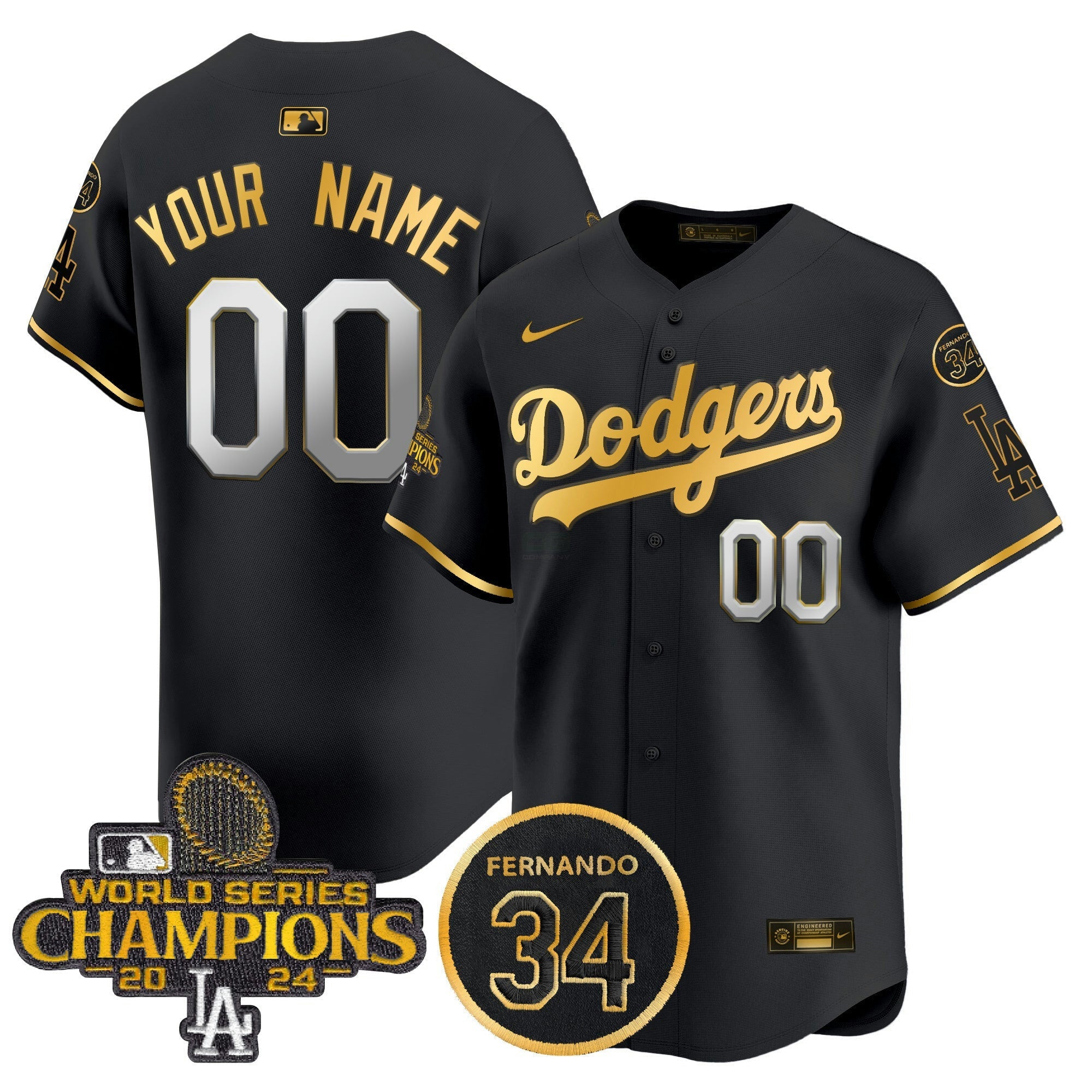 Camisa MLB 2024 World Series Champions Patch Vapor Premier Limited Jersey V2