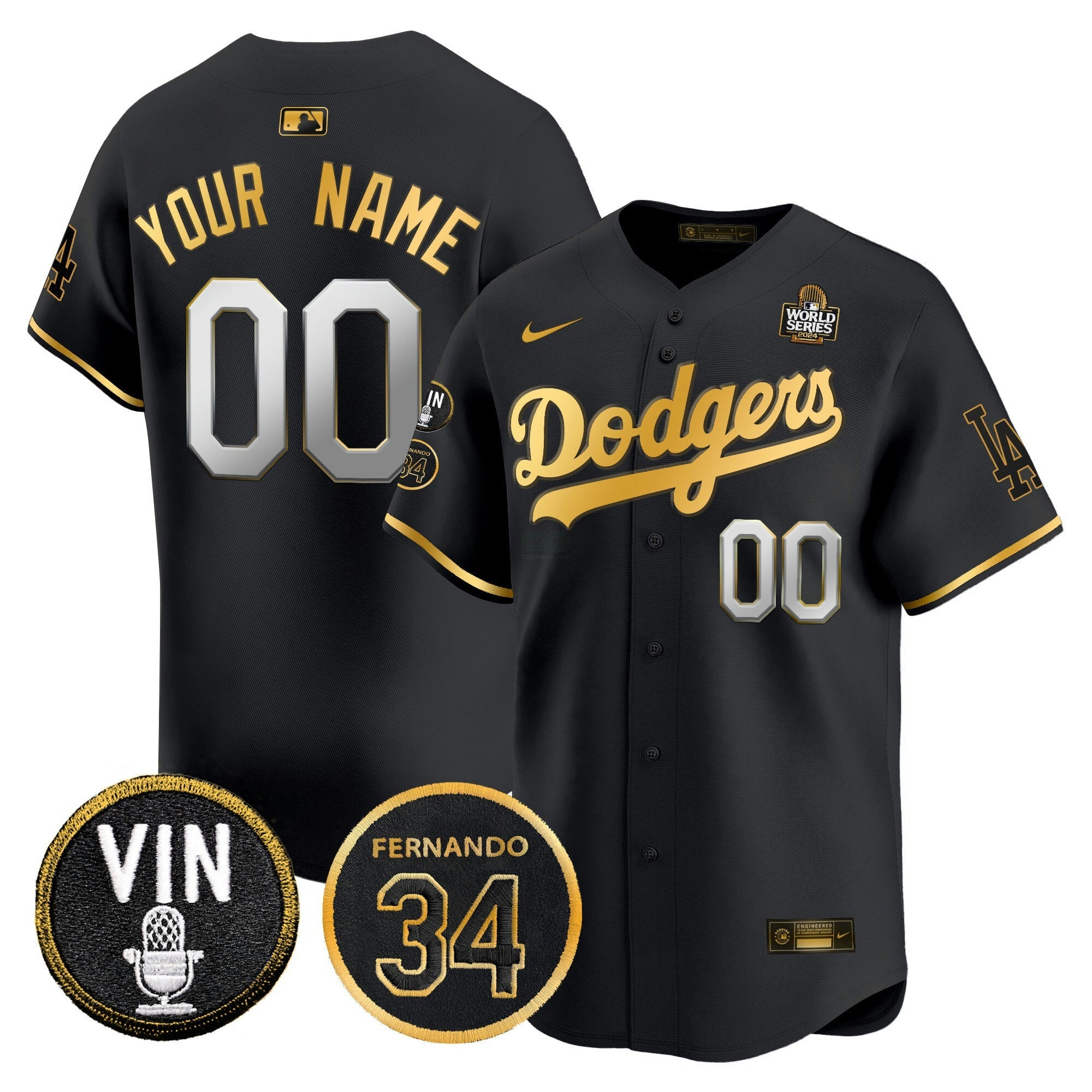 Camisa MLB 2024 World Series Dourada Trim Vapor Premier Limited Jersey V3